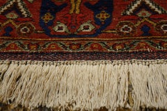 Afshari antique rug  6.8 x 4.8 ft natural color Bothe design blue rust