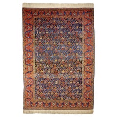 Afshari antique rug  6.8 x 4.8 ft natural color Bothe design blue rust