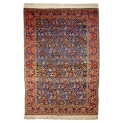 Afshari Antique rug  6.8 x 4.8 ft natural color Bothe design blue rust