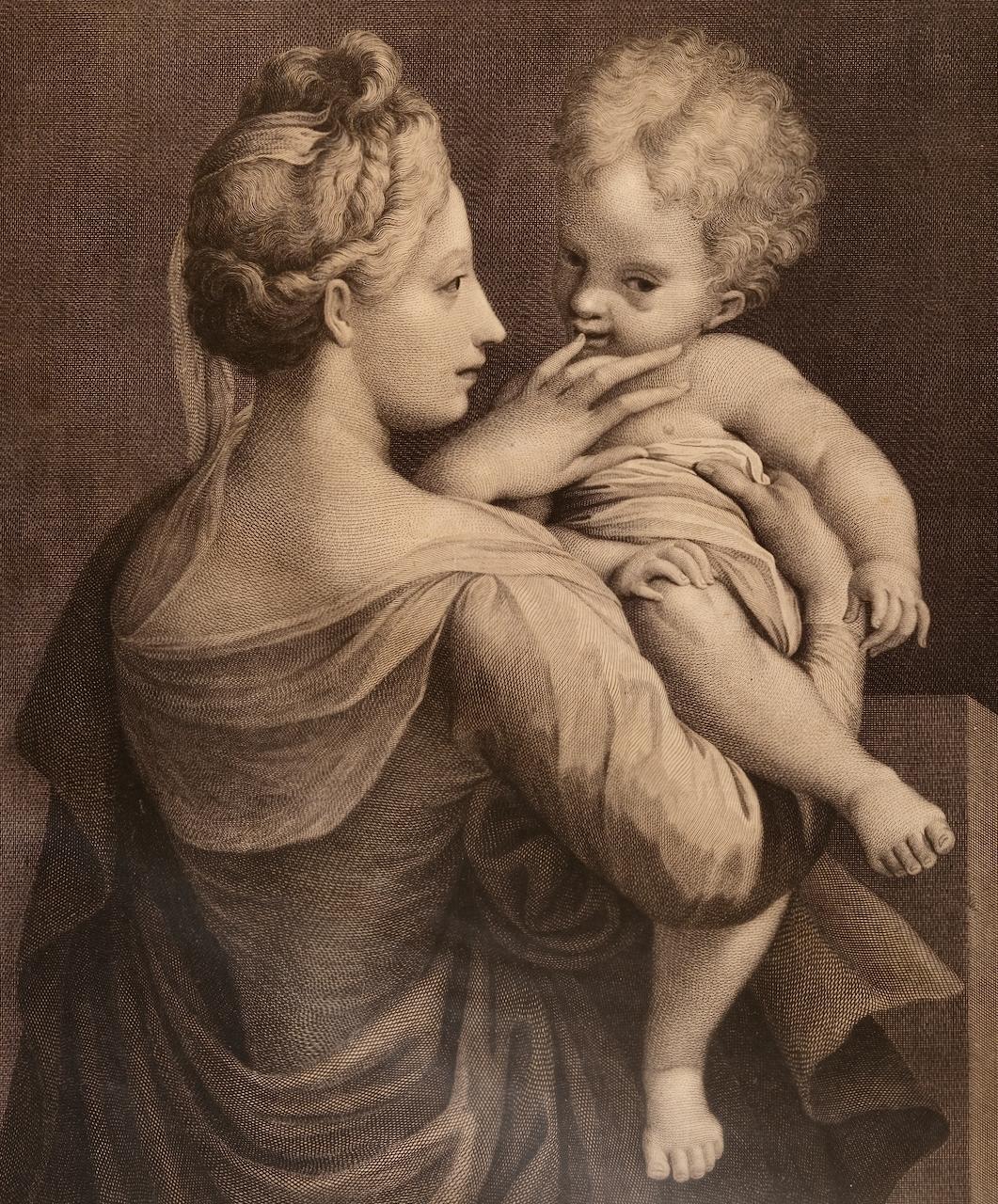 Parmigiani Amica: Eine Gravur und Radierung aus dem 18. Jahrhundert von Strange nach Mazzola (Braun), Portrait Print, von (aft.) Parmigianino