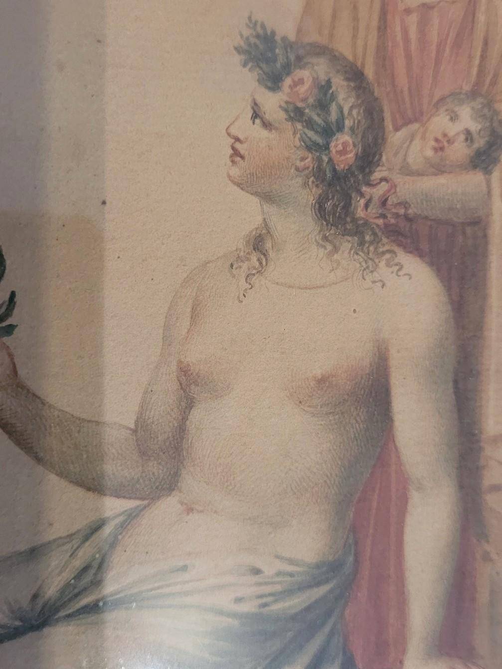D'après A Appiani, dessin à l'aquarelle, scène mythologique, fin 18e/début 19e siècle en vente 4