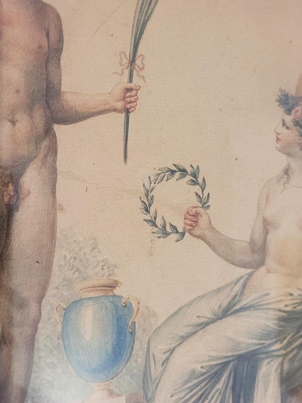 D'après A Appiani, dessin à l'aquarelle, scène mythologique, fin 18e/début 19e siècle Bon état - En vente à MARSEILLE, FR