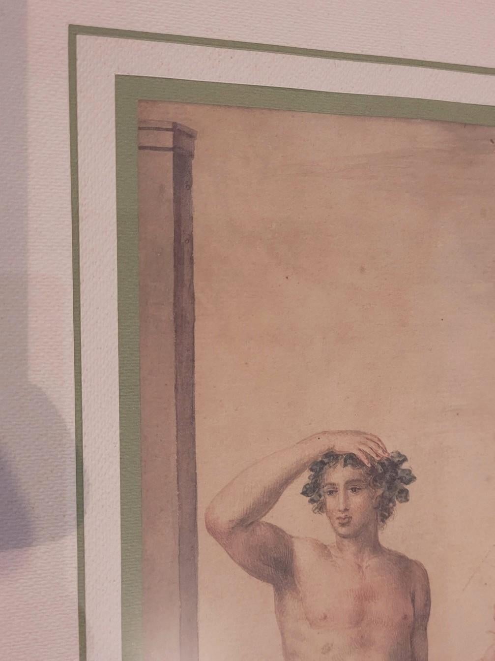 D'après A Appiani, dessin à l'aquarelle, scène mythologique, fin 18e/début 19e siècle en vente 1
