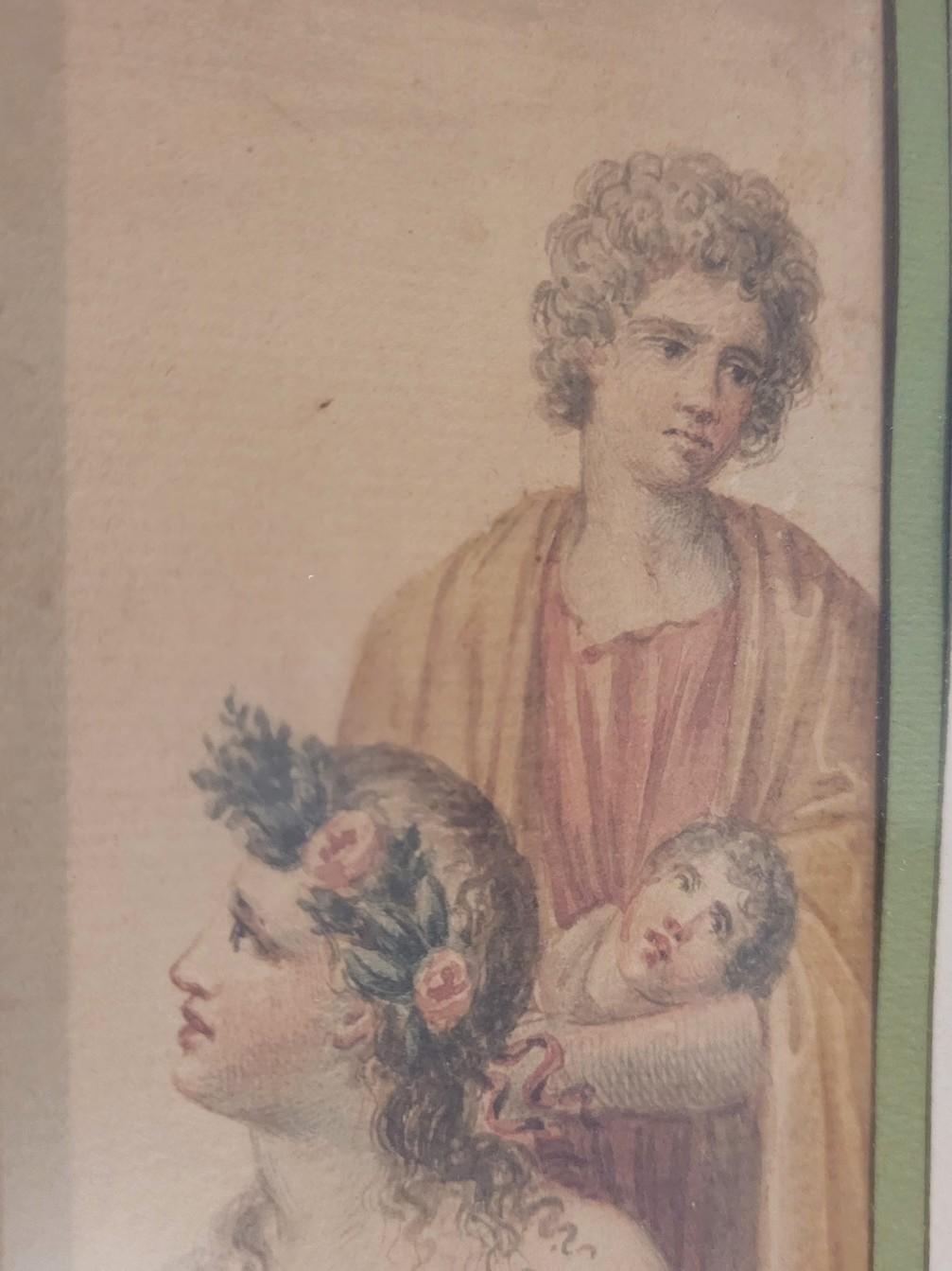 D'après A Appiani, dessin à l'aquarelle, scène mythologique, fin 18e/début 19e siècle en vente 2