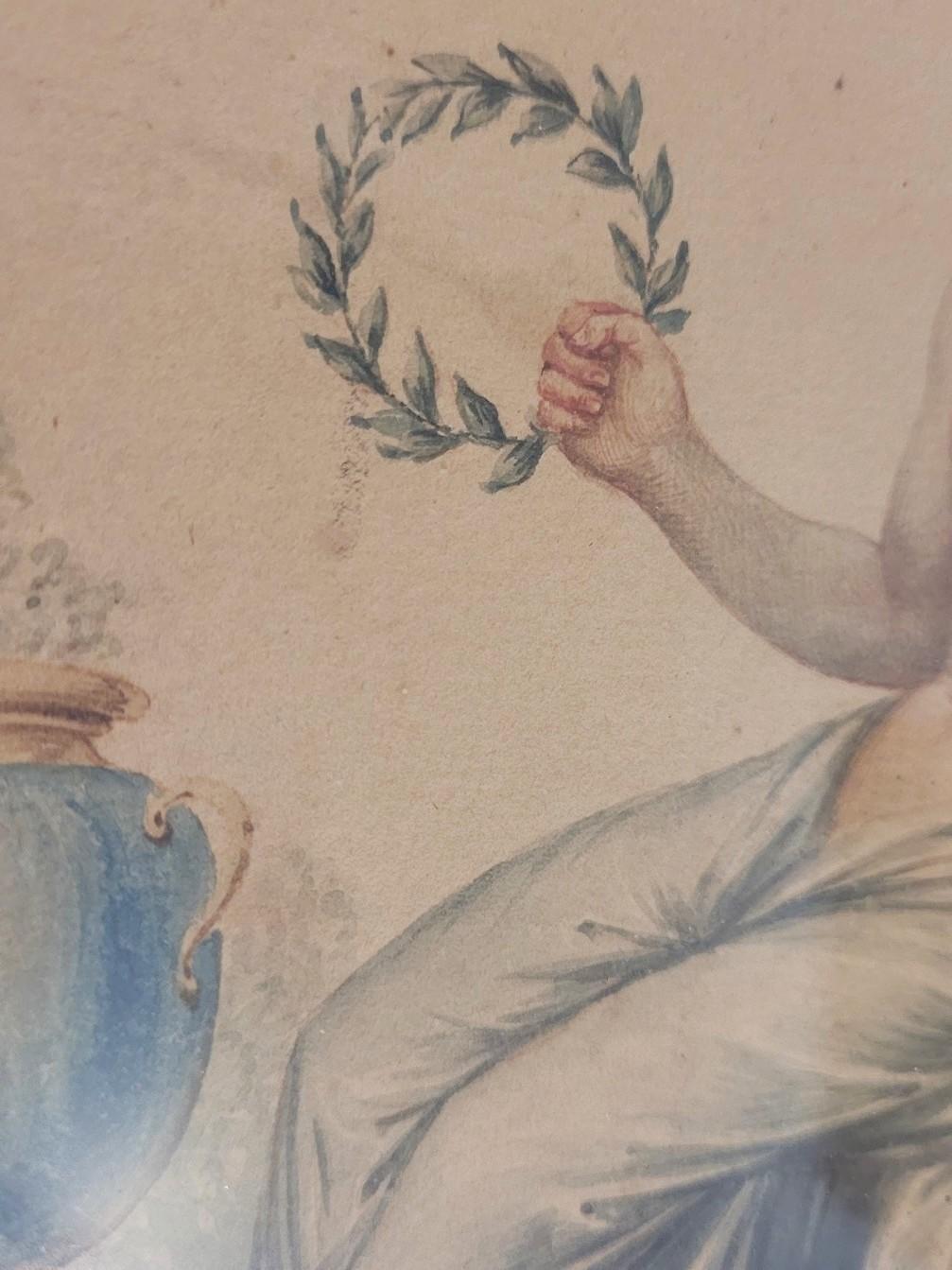 D'après A Appiani, dessin à l'aquarelle, scène mythologique, fin 18e/début 19e siècle en vente 3