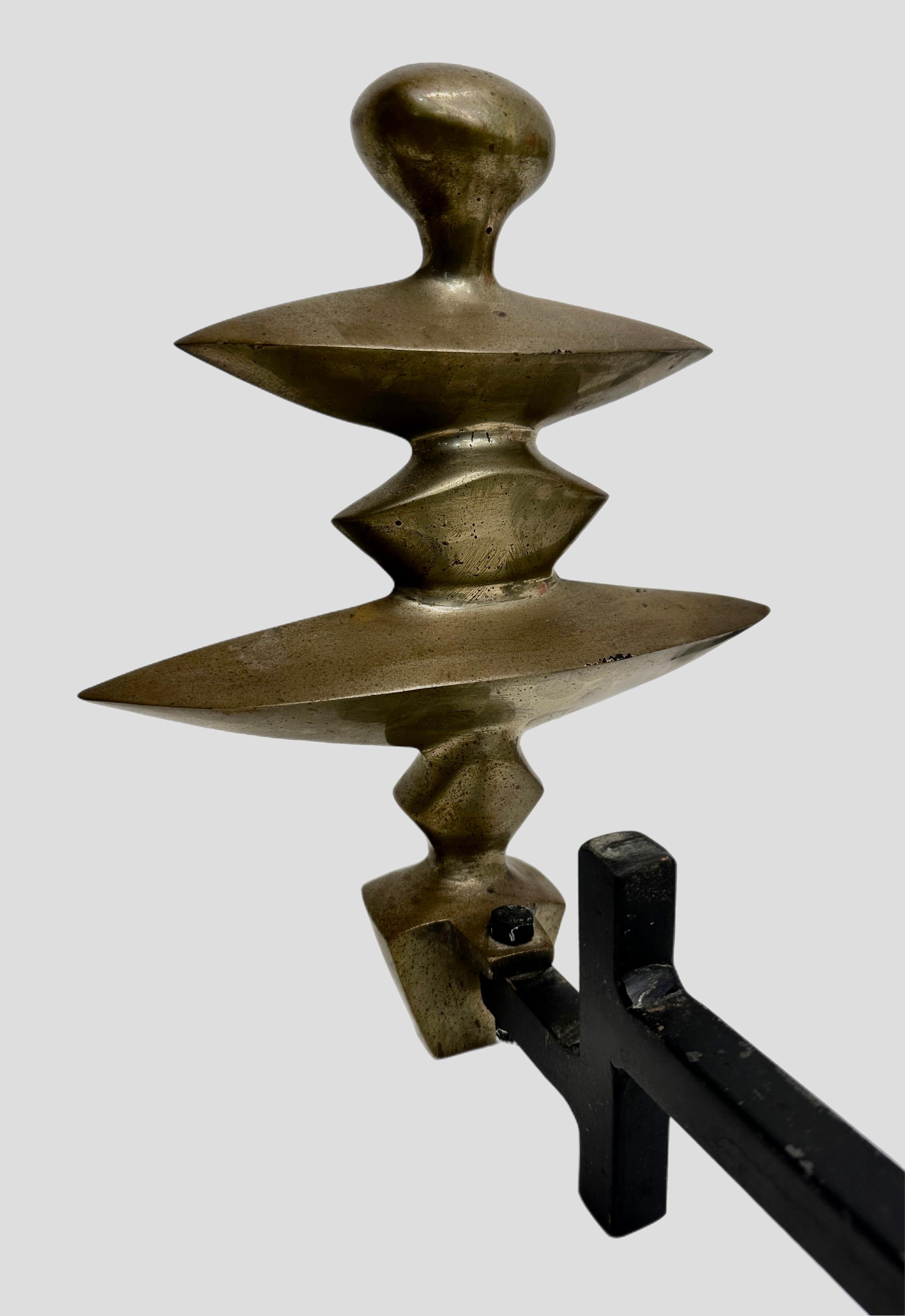 American After Alberto Giacometti Bronze andirons For Sale