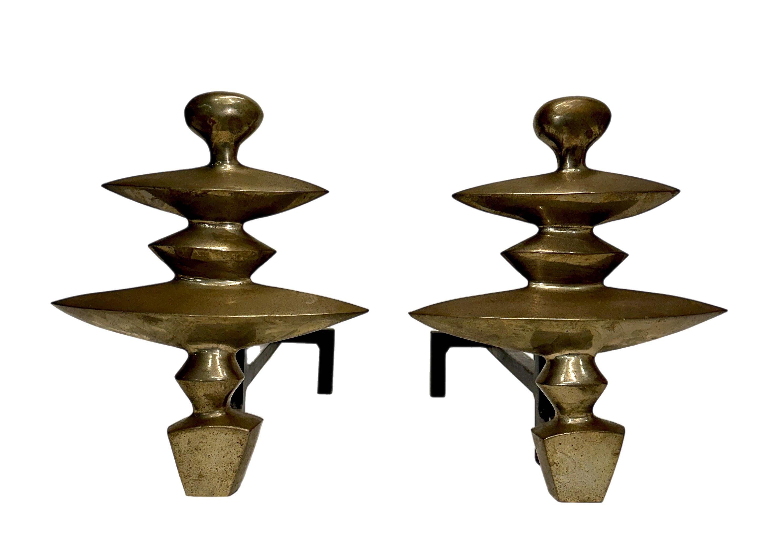After Alberto Giacometti Bronze andirons For Sale 1
