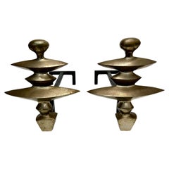 After Alberto Giacometti Bronze andirons