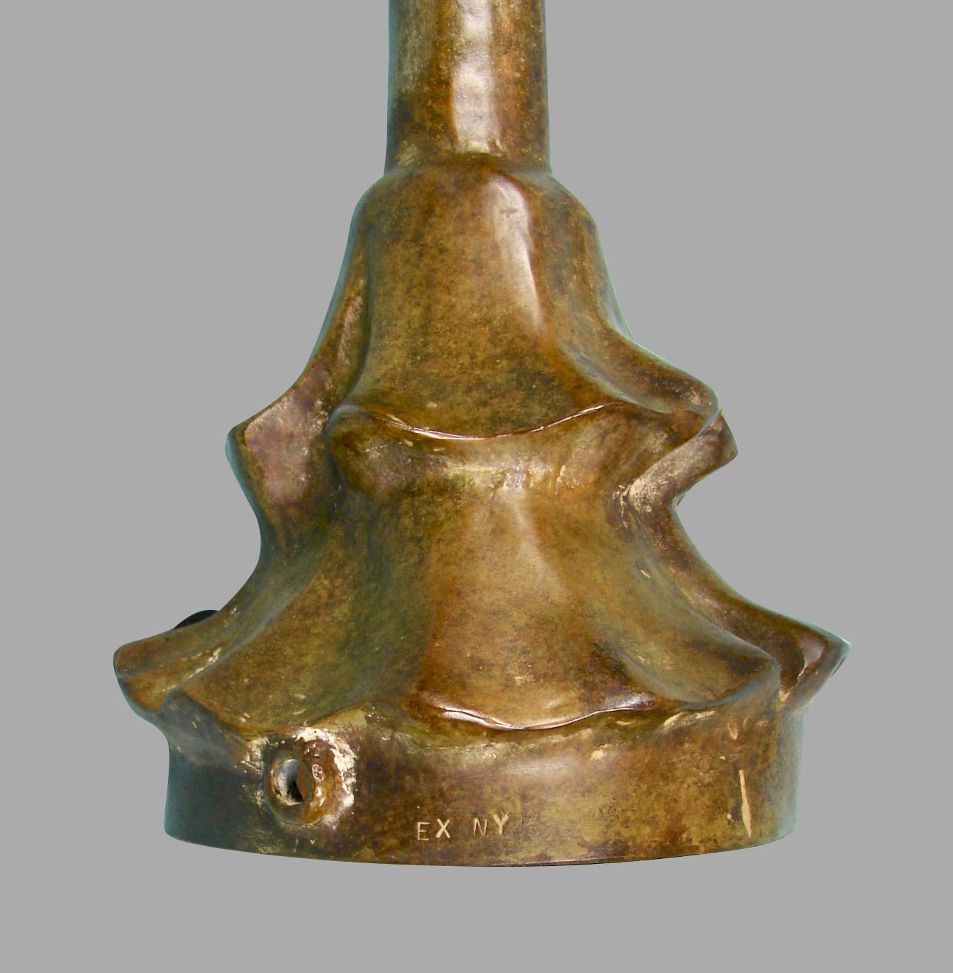 After Alberto Giacometti Patinated Bronze Table Lamp Tete de Femme 4
