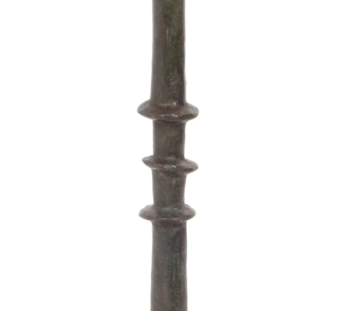 French After Alberto Giacometti Solid Bronze Tete de Femme Floor Lamp 