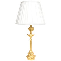 Retro After Alberto Giacometti Tete De Femme Lady Gilt Bronze Table Lamp