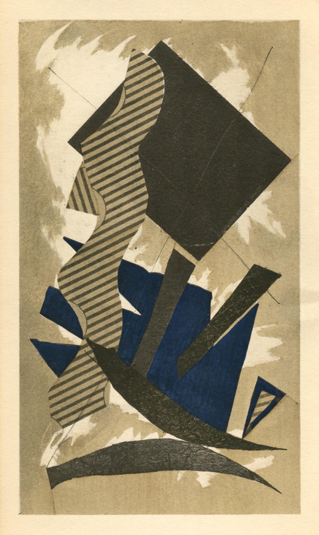 "Collage aux fils de fer" pochoir - Print by (after) Alberto Magnelli