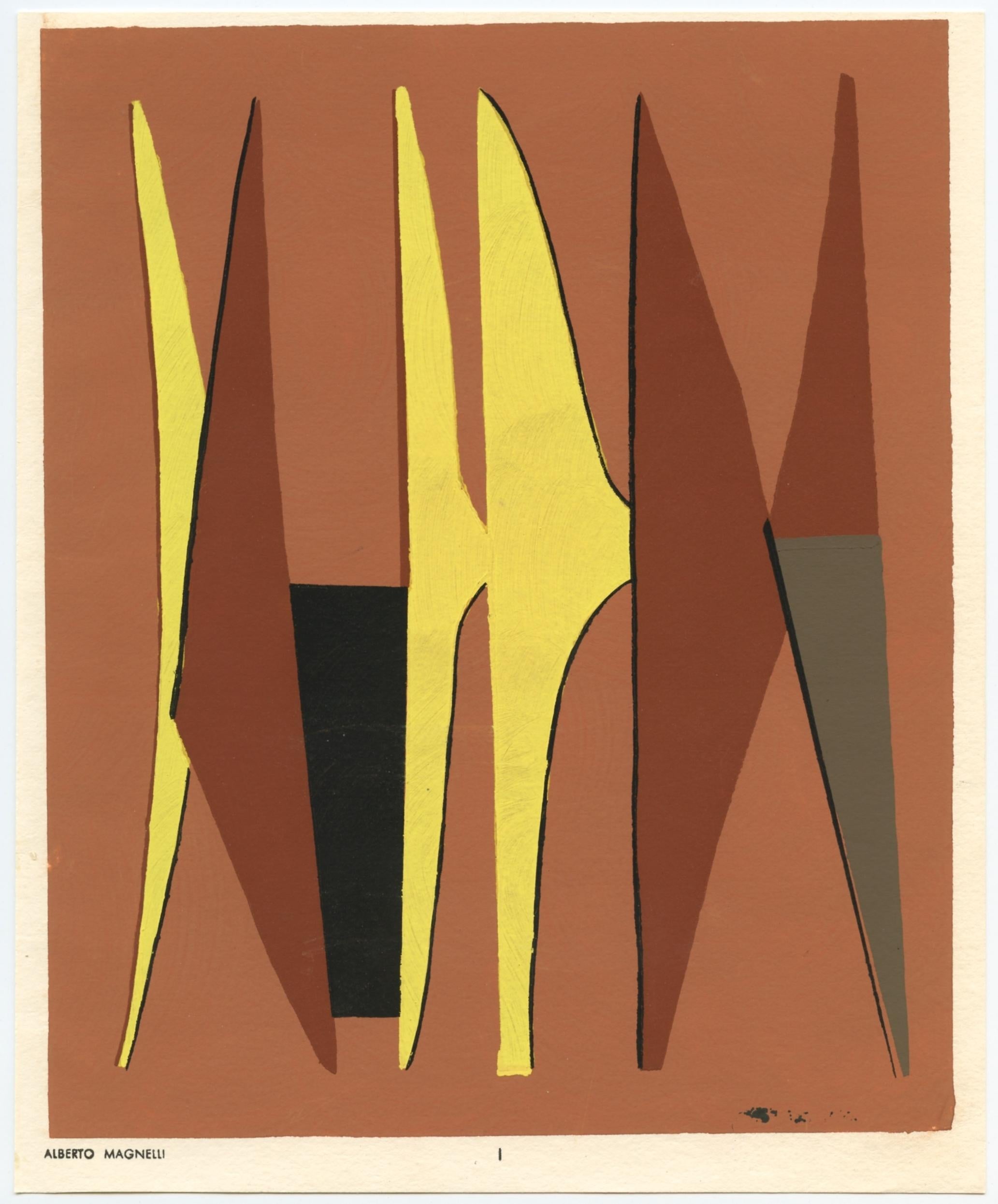pochoir for Temoignages pour l'art abstrait - Print by (after) Alberto Magnelli