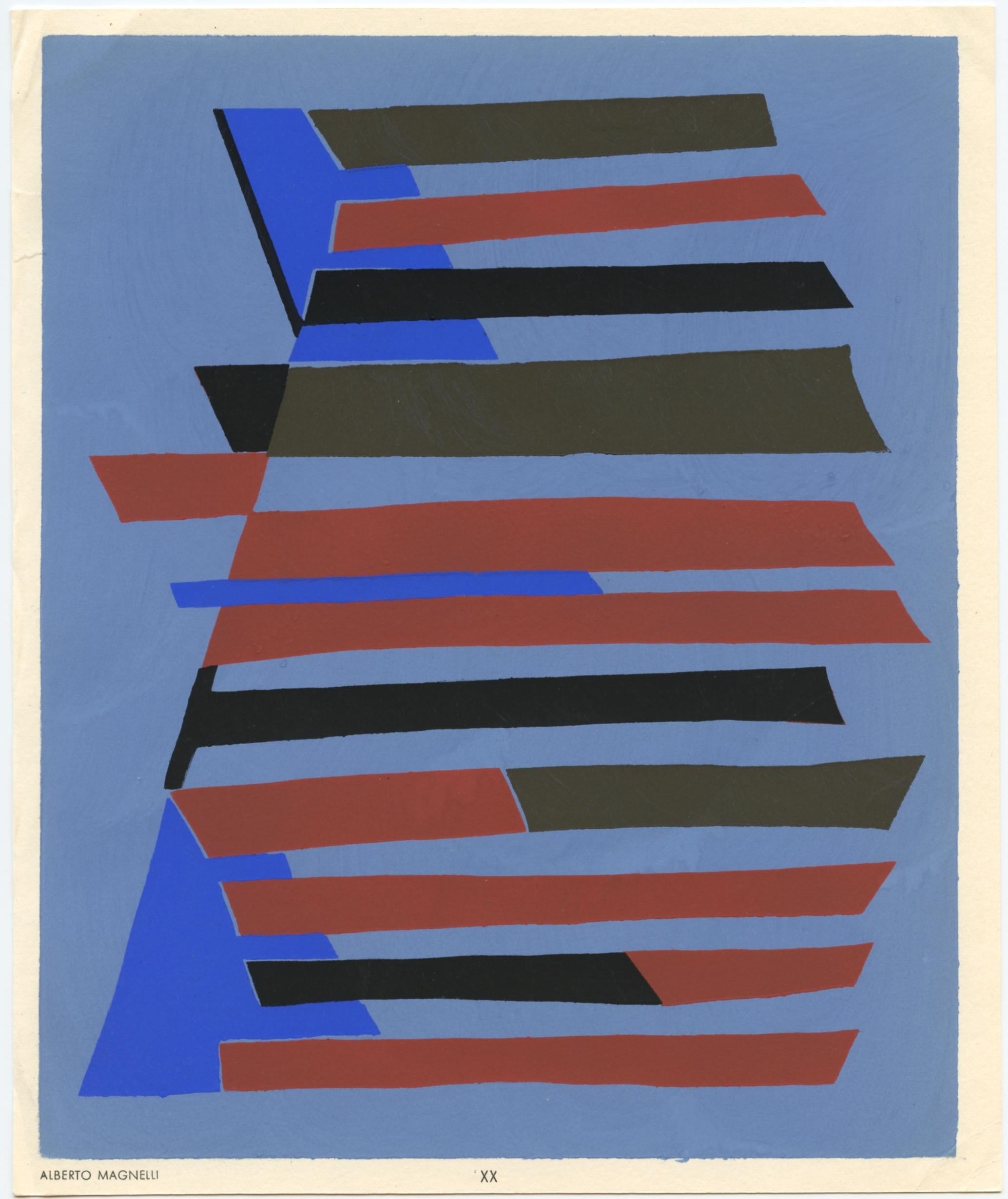 Pochoir pour Temoignages pour l'art abstrait - Print de (after) Alberto Magnelli