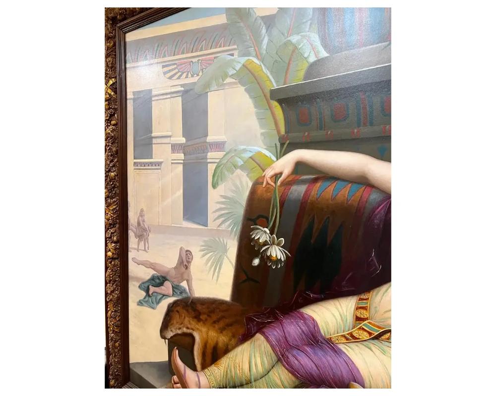 After Alexander Cabanel, a Monumental Palace Size Painting of Cleopatra Testing For Sale 1
