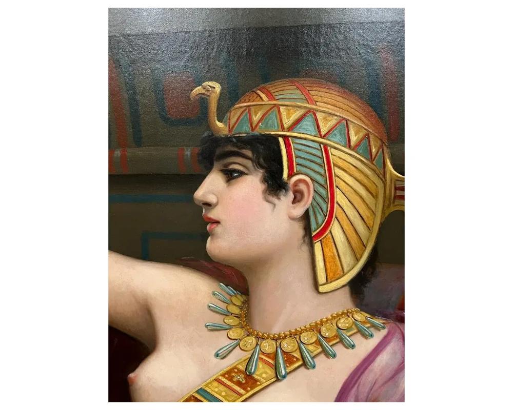 After Alexander Cabanel, a Monumental Palace Size Painting of Cleopatra Testing In Good Condition For Sale In New York, NY