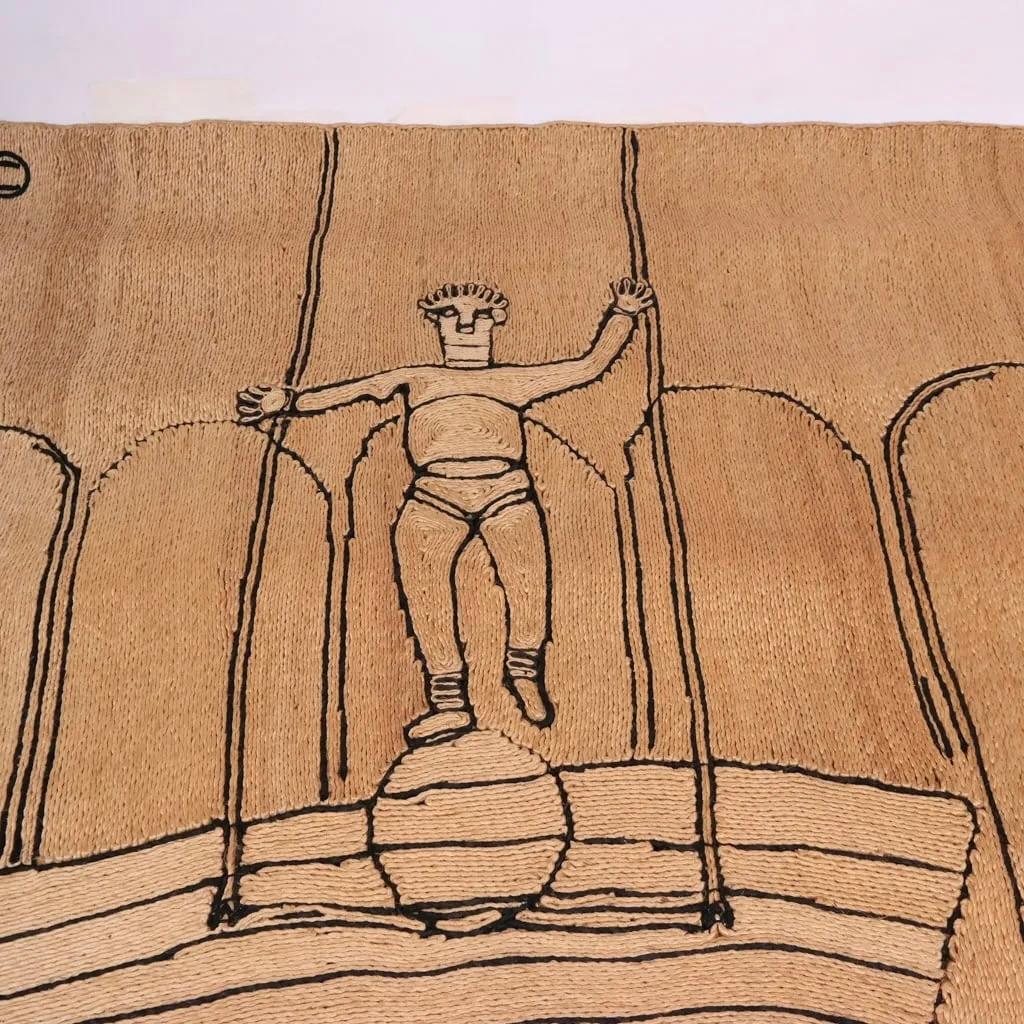 American After Alexander Calder 'Circus' Jute Tapestry, 1975 Guatemala