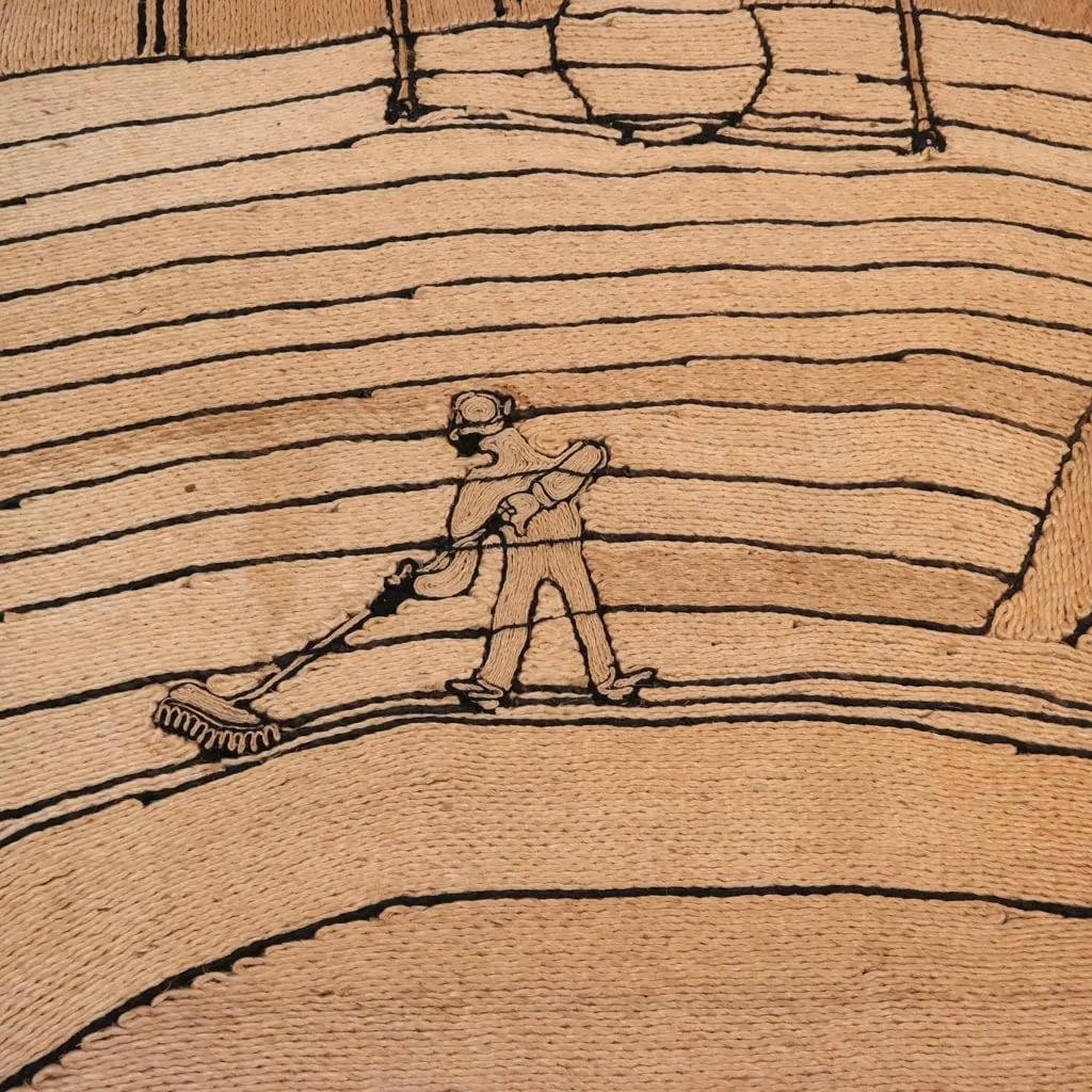 After Alexander Calder 'Circus' Jute Tapestry, 1975 Guatemala In Good Condition In Los Angeles, CA