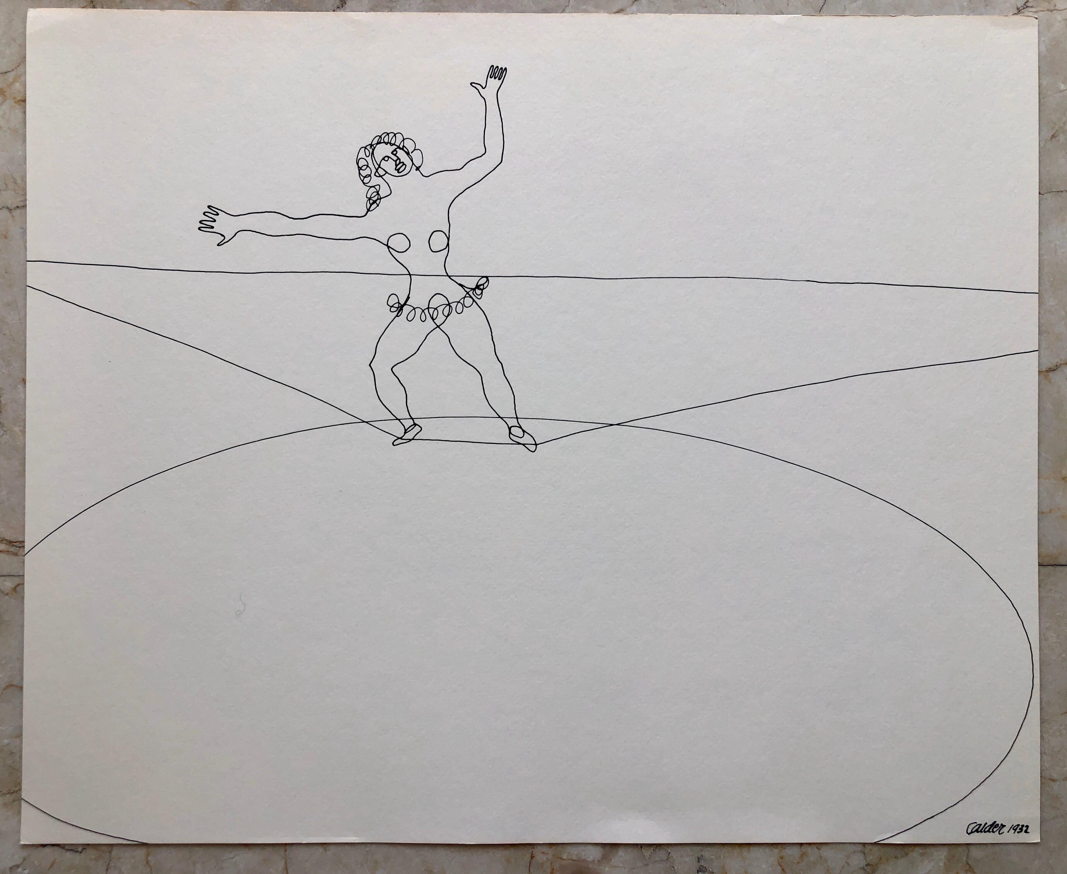 Alexander Calder Circus Reproduction Lithograph of a Drawing - Gray Animal Print by (after) Alexander Calder