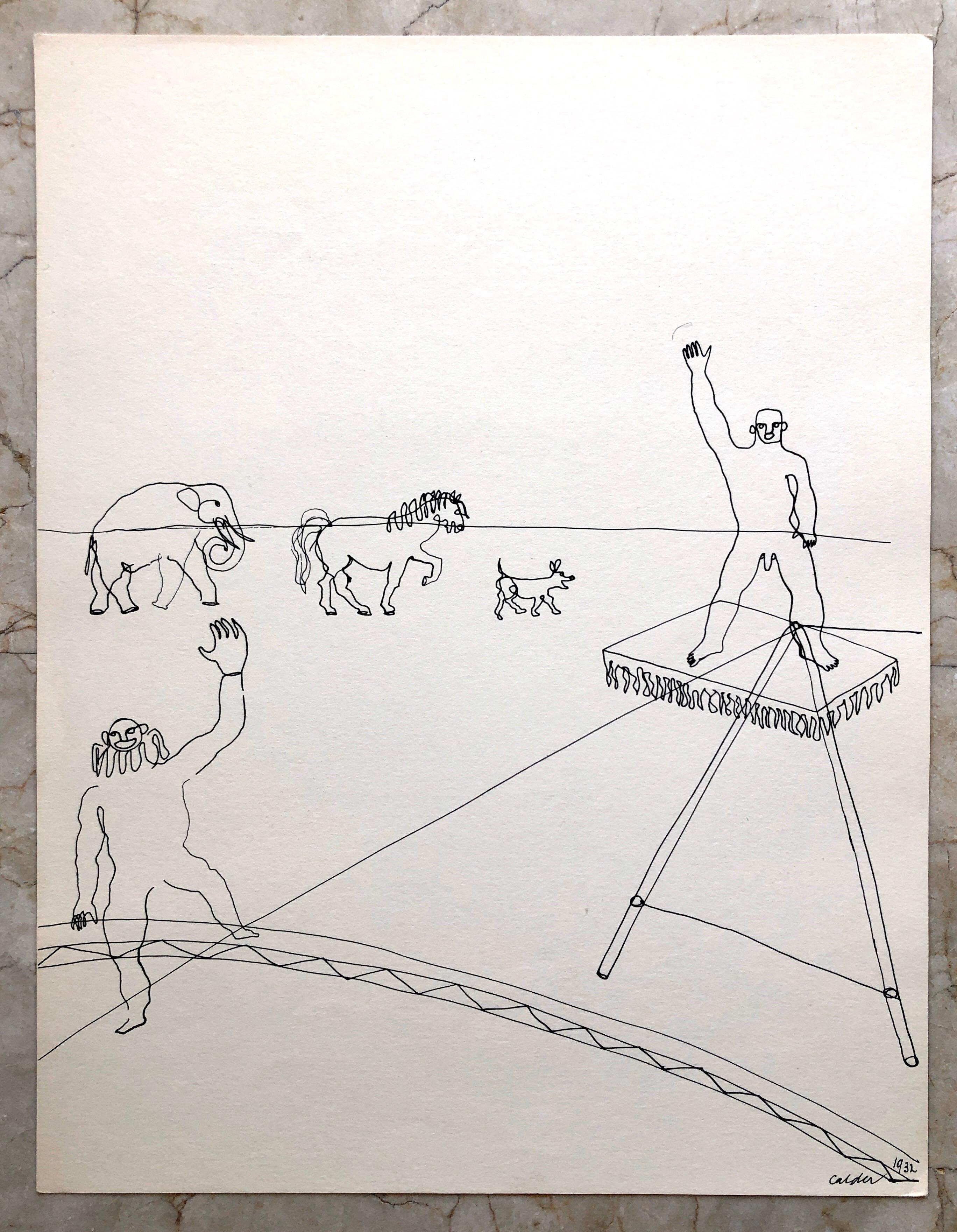 Lithographie de reproduction de cirque d'après un dessin d'Alexander Calder en vente 3
