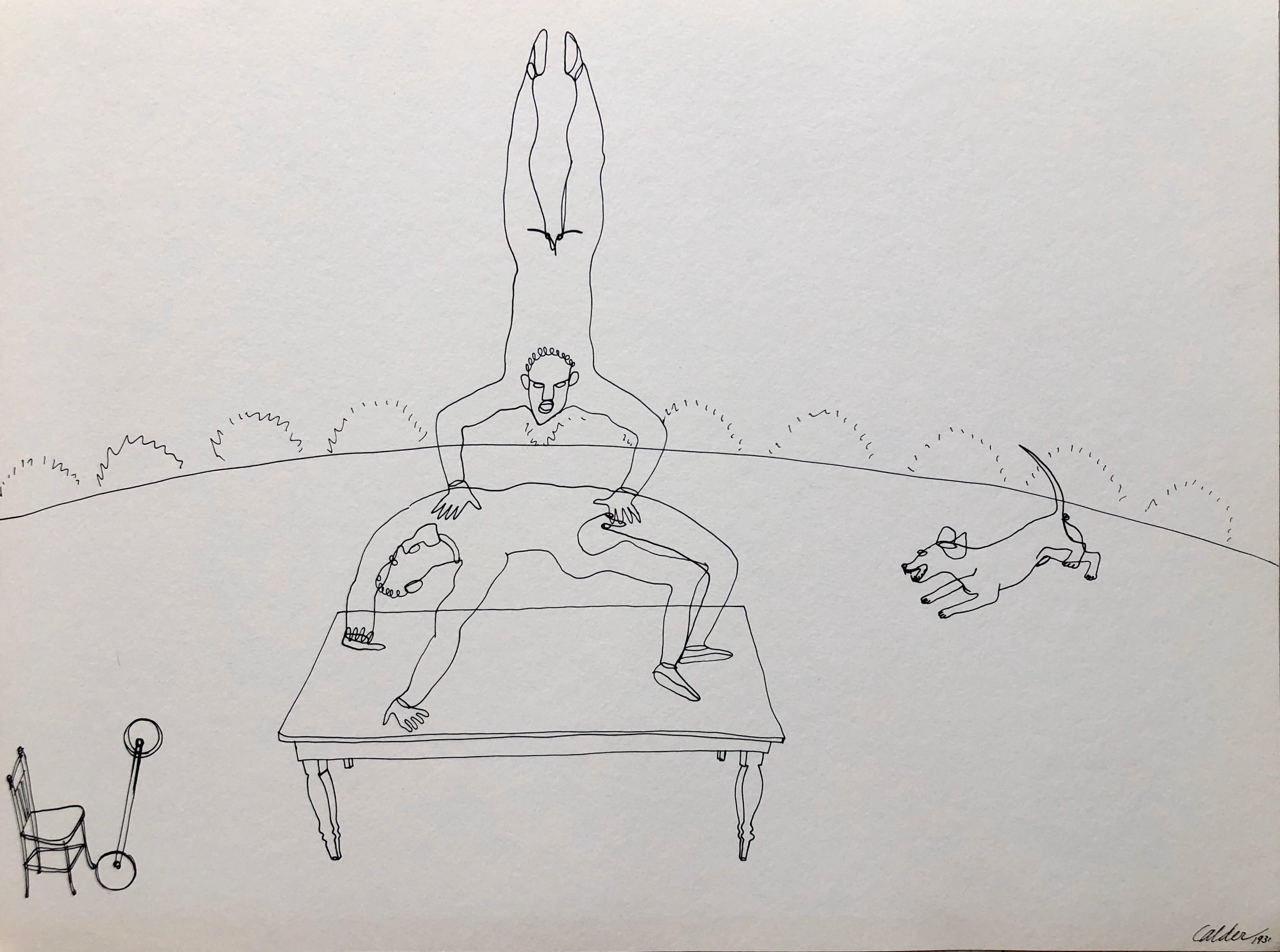 (after) Alexander Calder Animal Print - Alexander Calder Circus Reproduction Lithograph After a Drawing