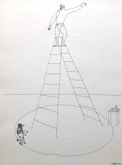 Lithographie de reproduction de cirque d'après un dessin d'Alexander Calder