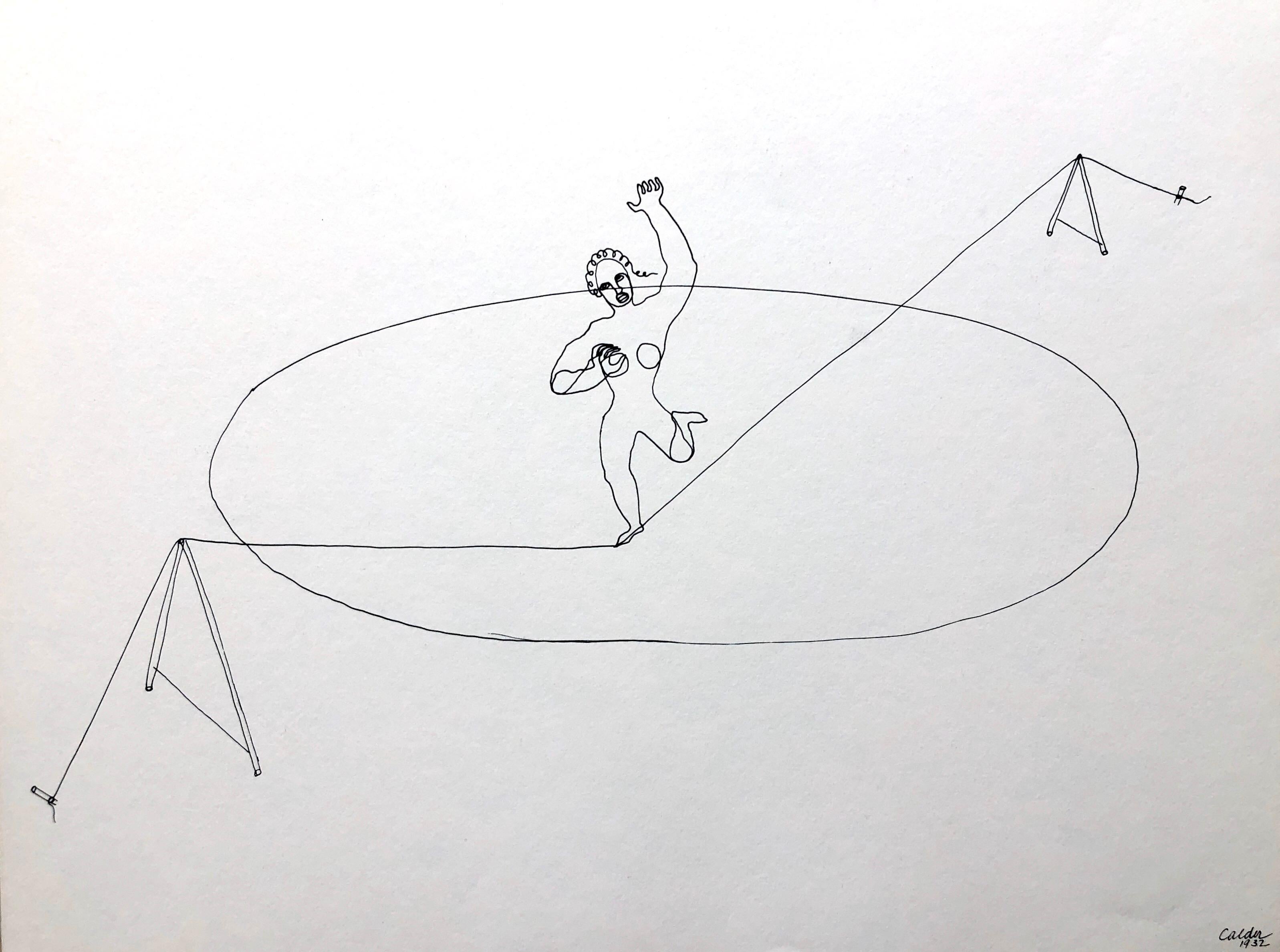 (after) Alexander Calder Figurative Print - Alexander Calder Circus Reproduction Lithograph after a Drawing