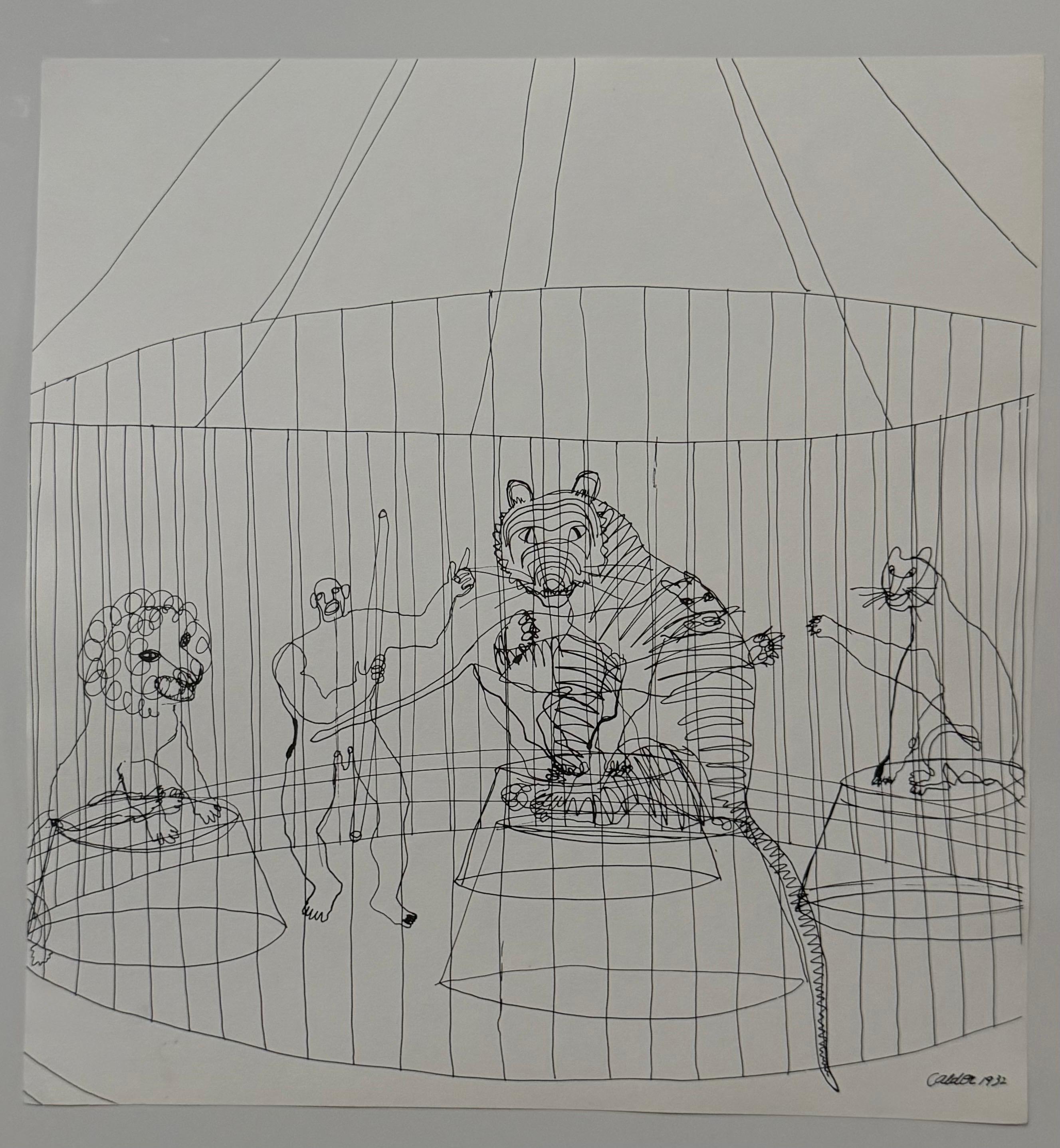 Alexander Calder Circus Reproduction Lithograph After a Drawing - American Modern Print by (after) Alexander Calder