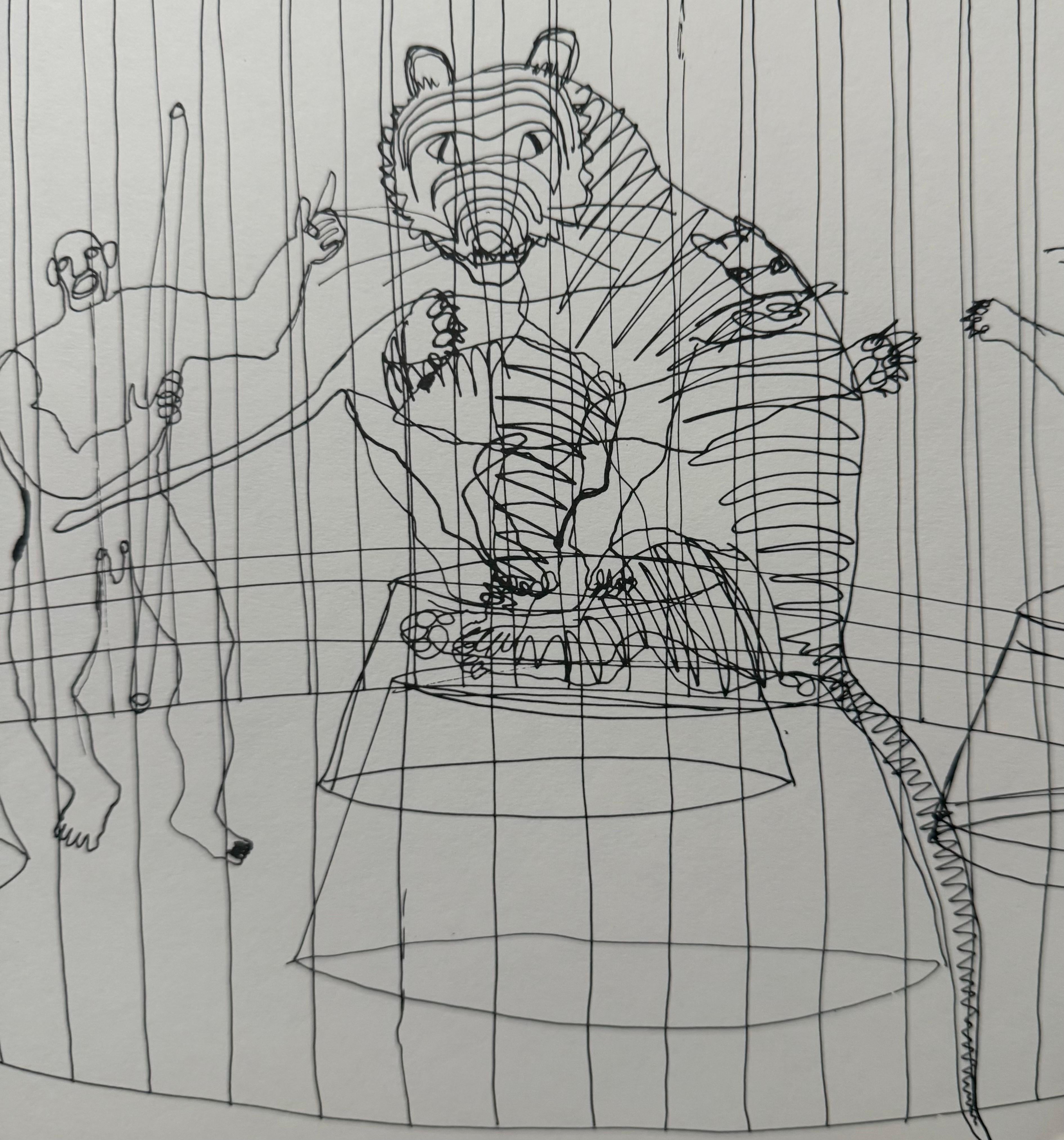 Alexander Calder Circus Reproduction Lithograph After a Drawing - Gray Animal Print by (after) Alexander Calder