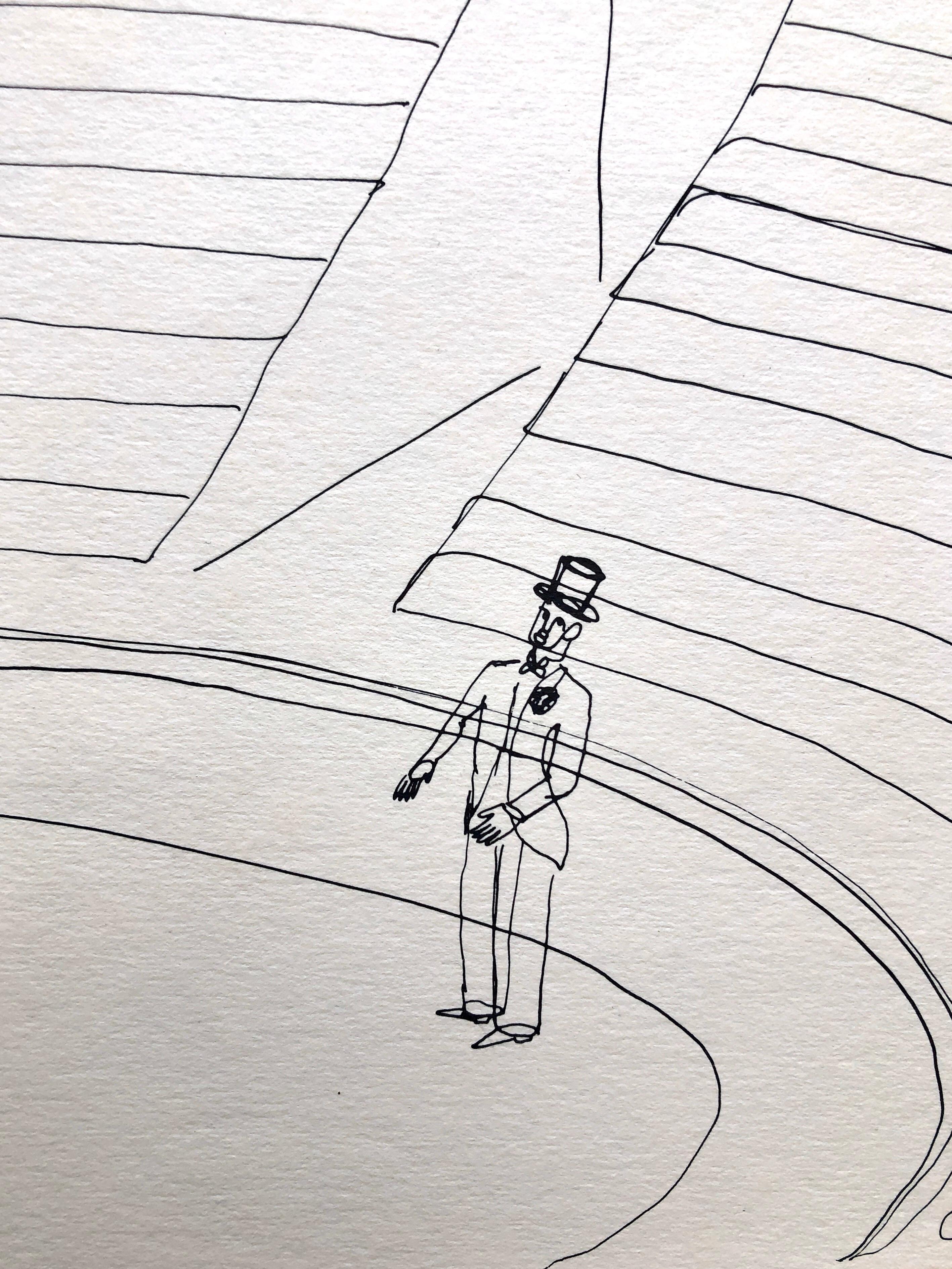 Alexander Calder Circus Reproduction Lithograph after a Drawing - Gray Figurative Print by (after) Alexander Calder