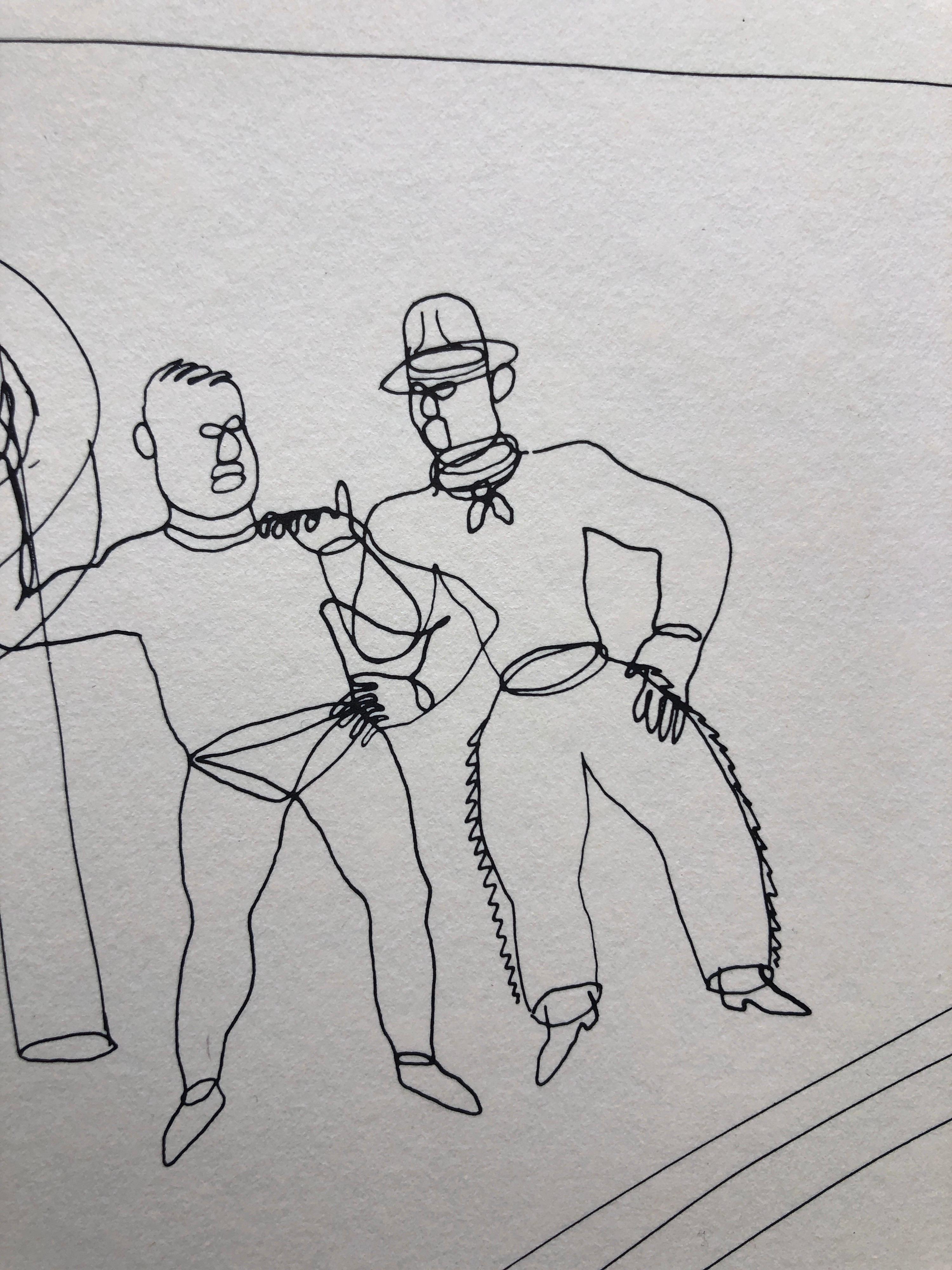 Alexander Calder Circus Reproduction Lithograph After a Drawing - Gray Animal Print by (after) Alexander Calder