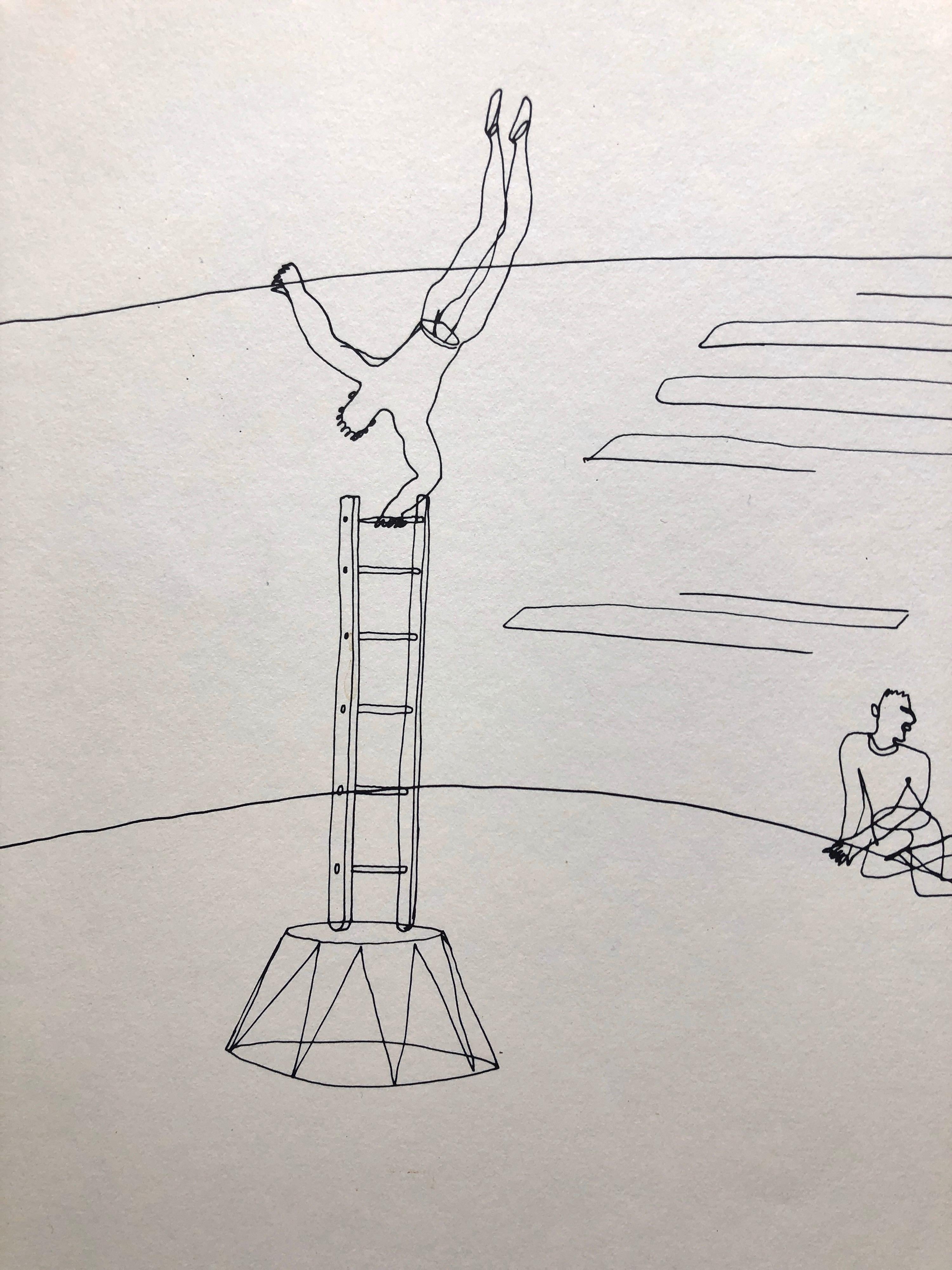 Alexander Calder Circus Reproduction Lithograph After a Drawing - Gray Figurative Print by (after) Alexander Calder