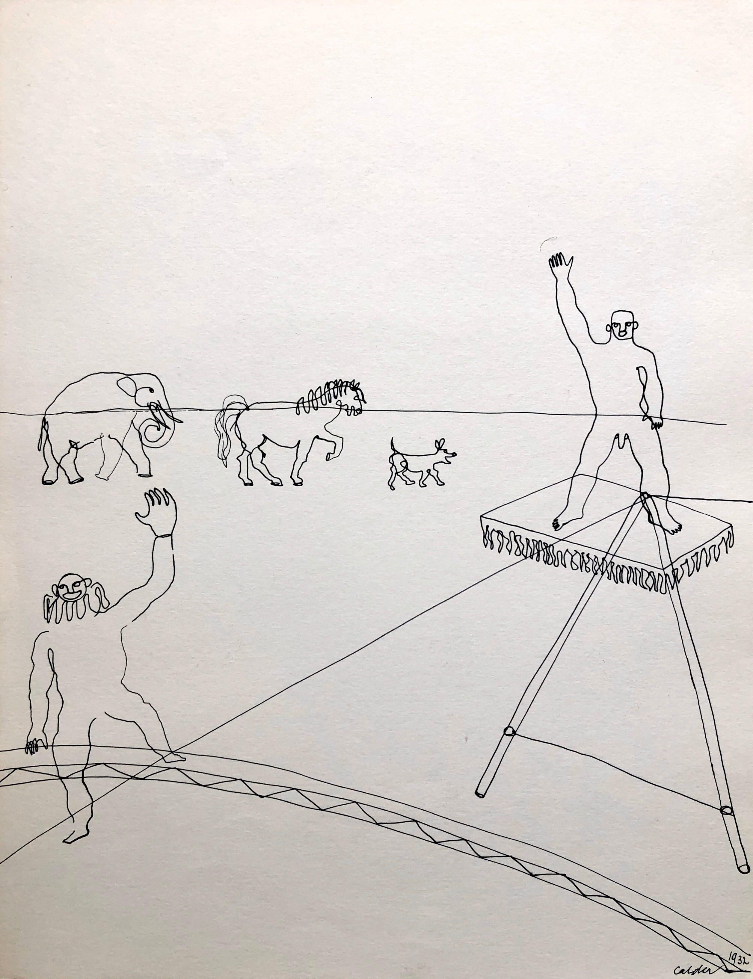 Alexander Calder Reproducción de un circo Litografía a partir de un dibujo