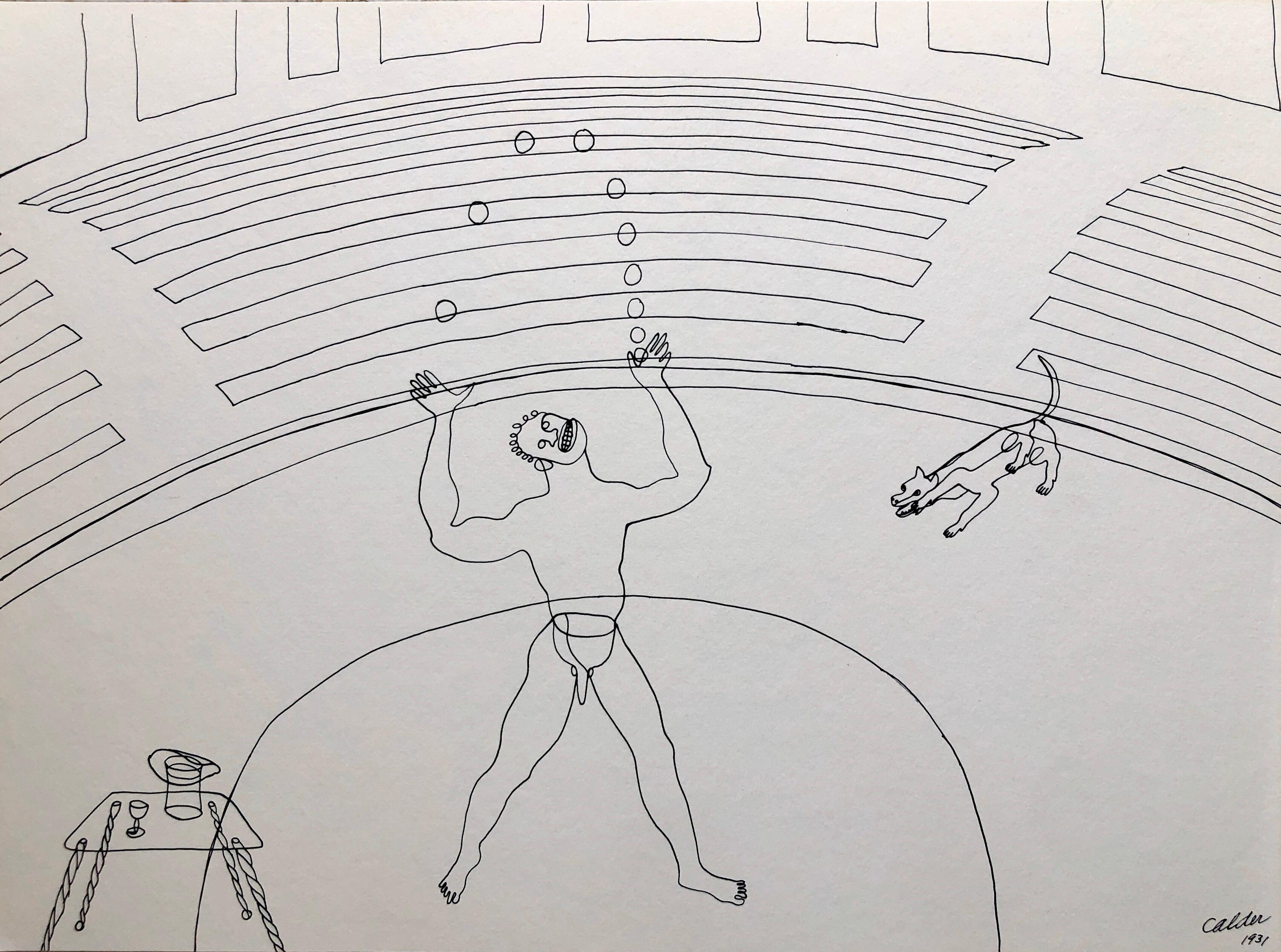 Alexander Calder Reproducción de un circo Litografía a partir de un dibujo