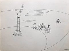 Lithographie de reproduction de cirque d'après un dessin d'Alexander Calder