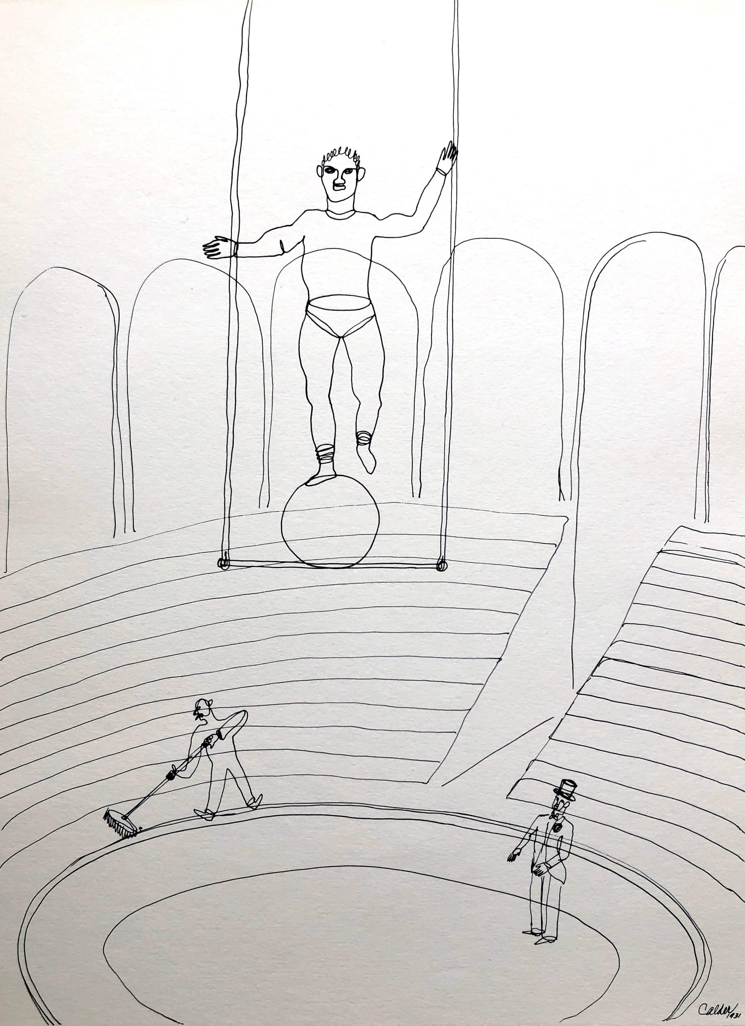 (after) Alexander Calder Figurative Print - Alexander Calder Circus Reproduction Lithograph after a Drawing