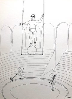Vintage Alexander Calder Circus Reproduction Lithograph after a Drawing