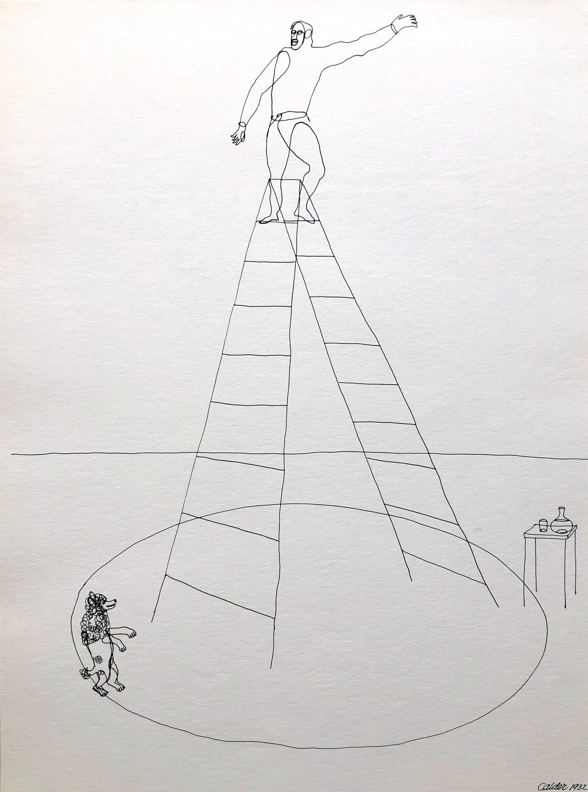 (after) Alexander Calder Animal Print - Alexander Calder Circus Reproduction Lithograph After a Drawing