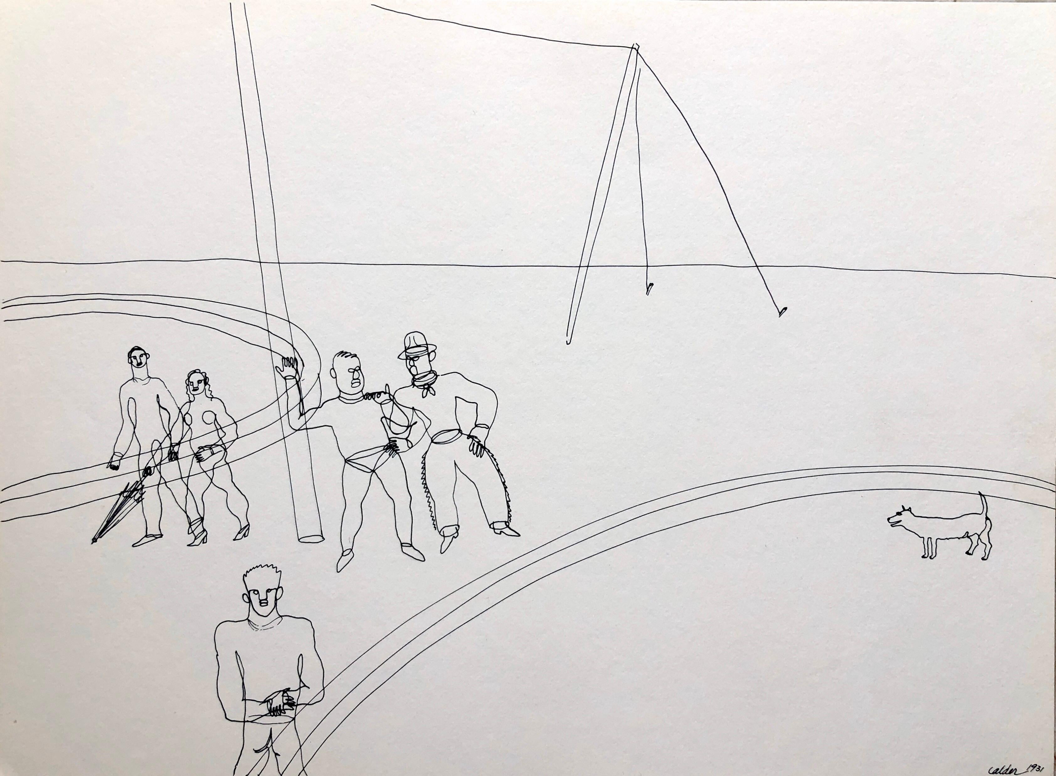 (after) Alexander Calder Animal Print - Alexander Calder Circus Reproduction Lithograph After a Drawing