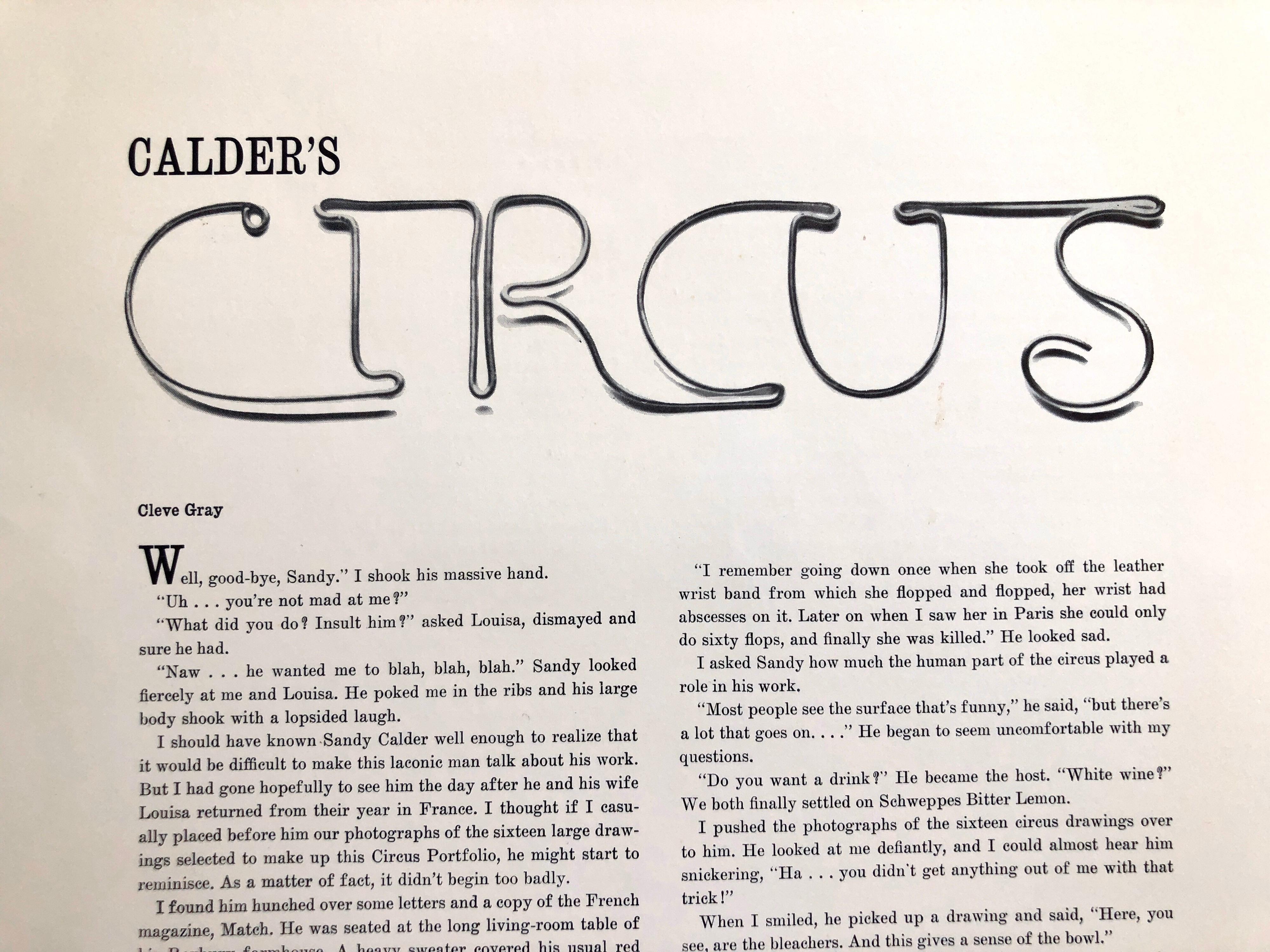 Alexander Calder Circus Riproduzione litografica di un disegno - Figurative Print Grigio di (after) Alexander Calder