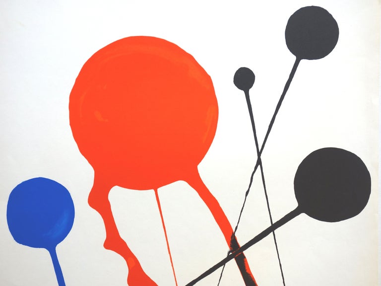 Arrows (Red, Blue and Black Balloons)  - Lithograph poster, Maeght 1968 - Abstract Geometric Print by (after) Alexander Calder