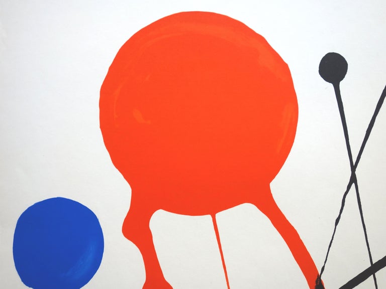 Arrows (Red, Blue and Black Balloons)  - Lithograph poster, Maeght 1968 - Gray Abstract Print by (after) Alexander Calder