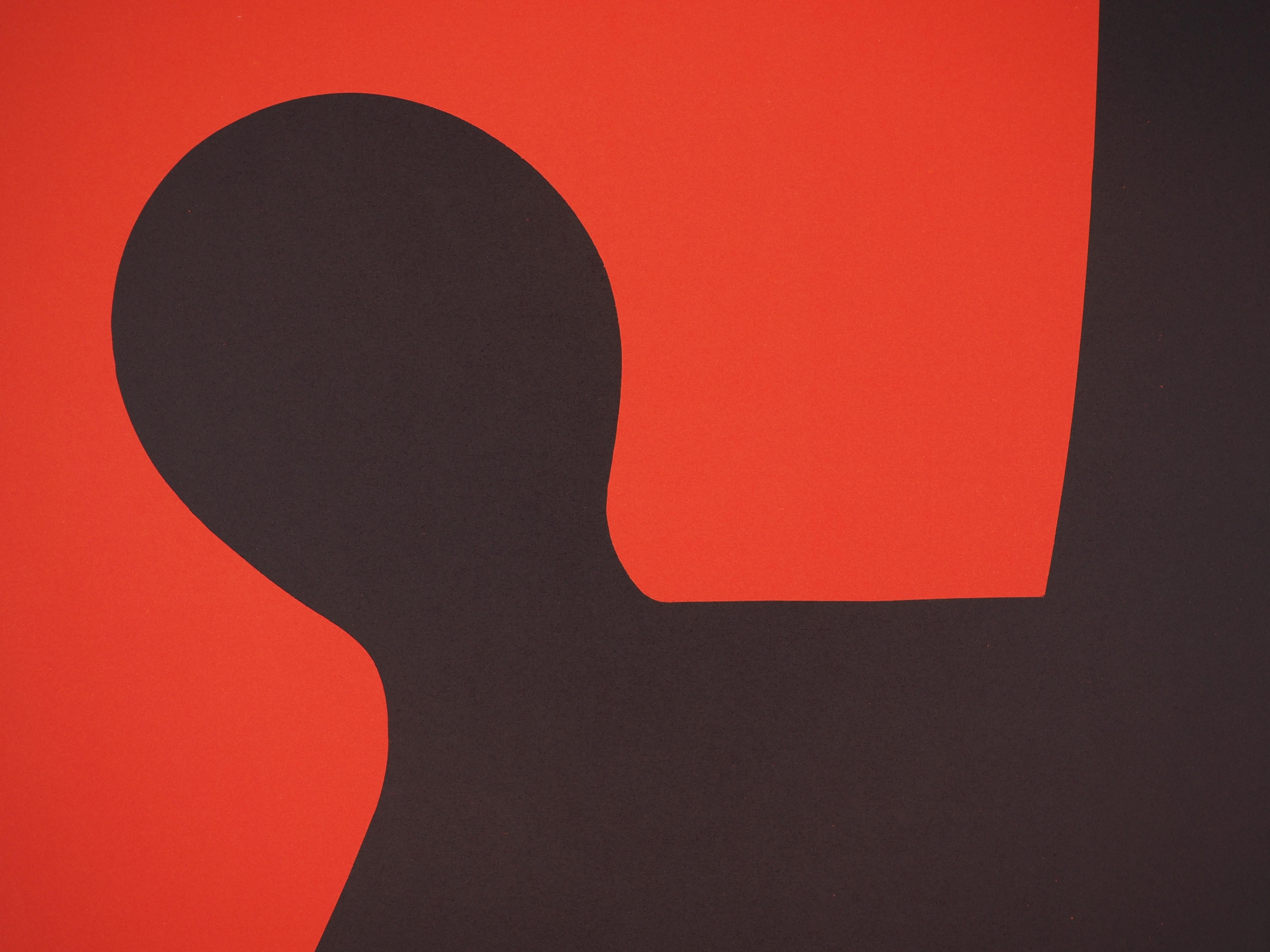 Sombra negra (esculturas Stabiles) - Cartel litografía - Maeght 1969 - Print de (after) Alexander Calder