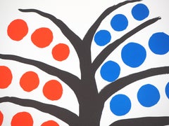 Black tree with red and blue fruits - Lithograph poster - Maeght 1971