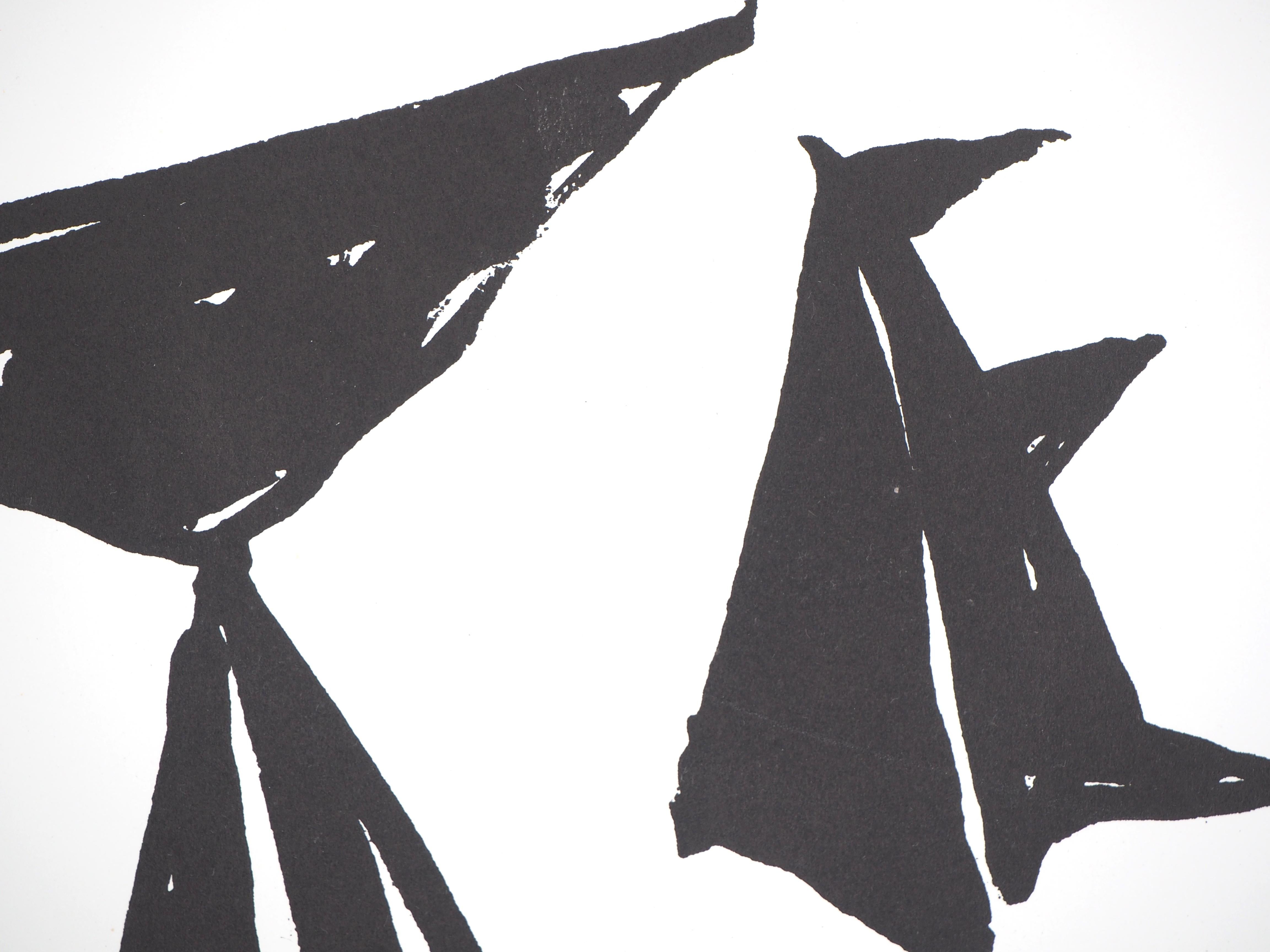 Gouaches Totems - Lithograph poster - Abstract Geometric Print by (after) Alexander Calder