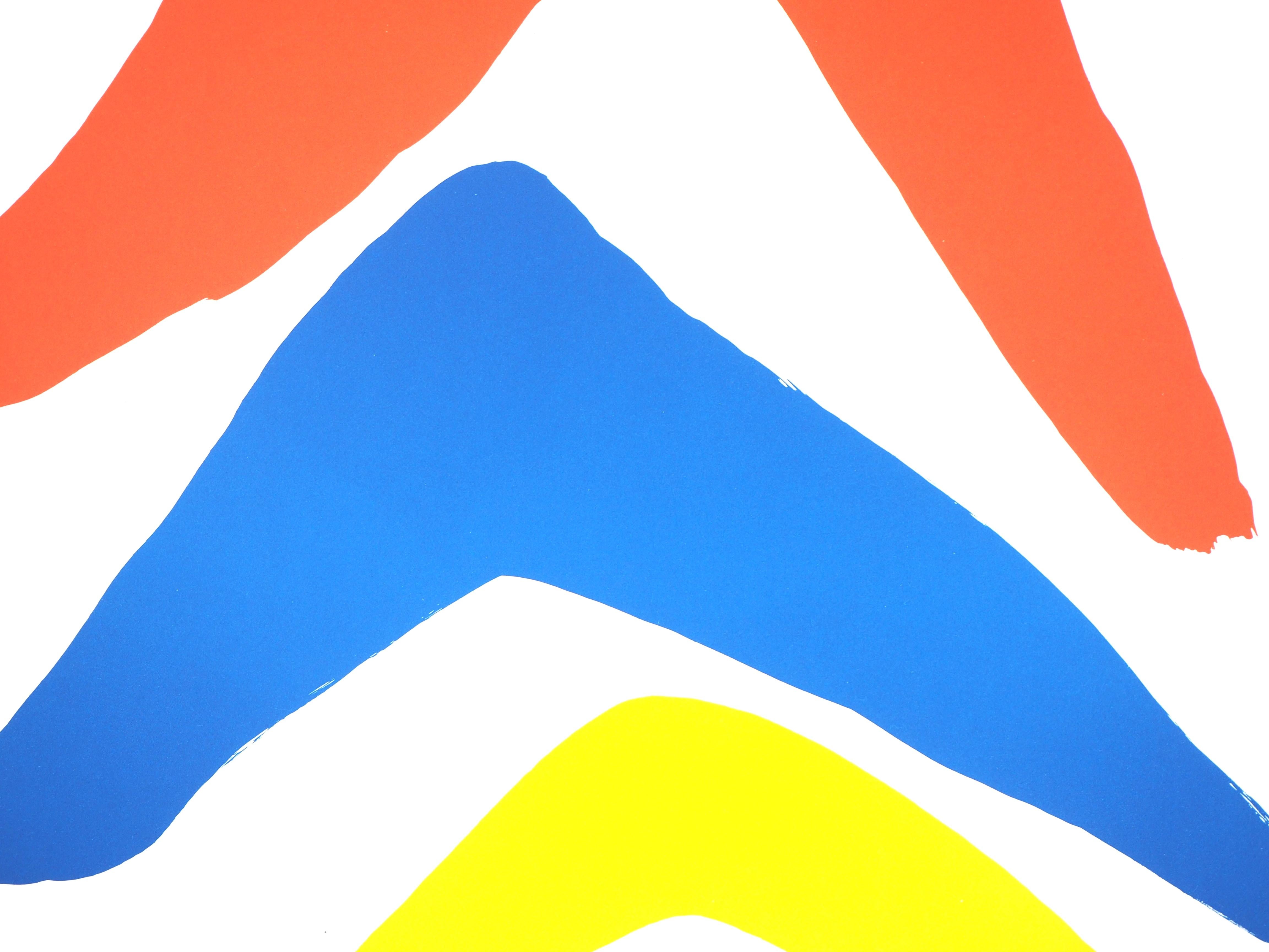 Stabiles - Lithograph poster (Maeght) - Orange Abstract Print by (after) Alexander Calder