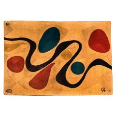 After Alexander Calder 'Turqouise' Jute Tapestry, 1975 Guatemala