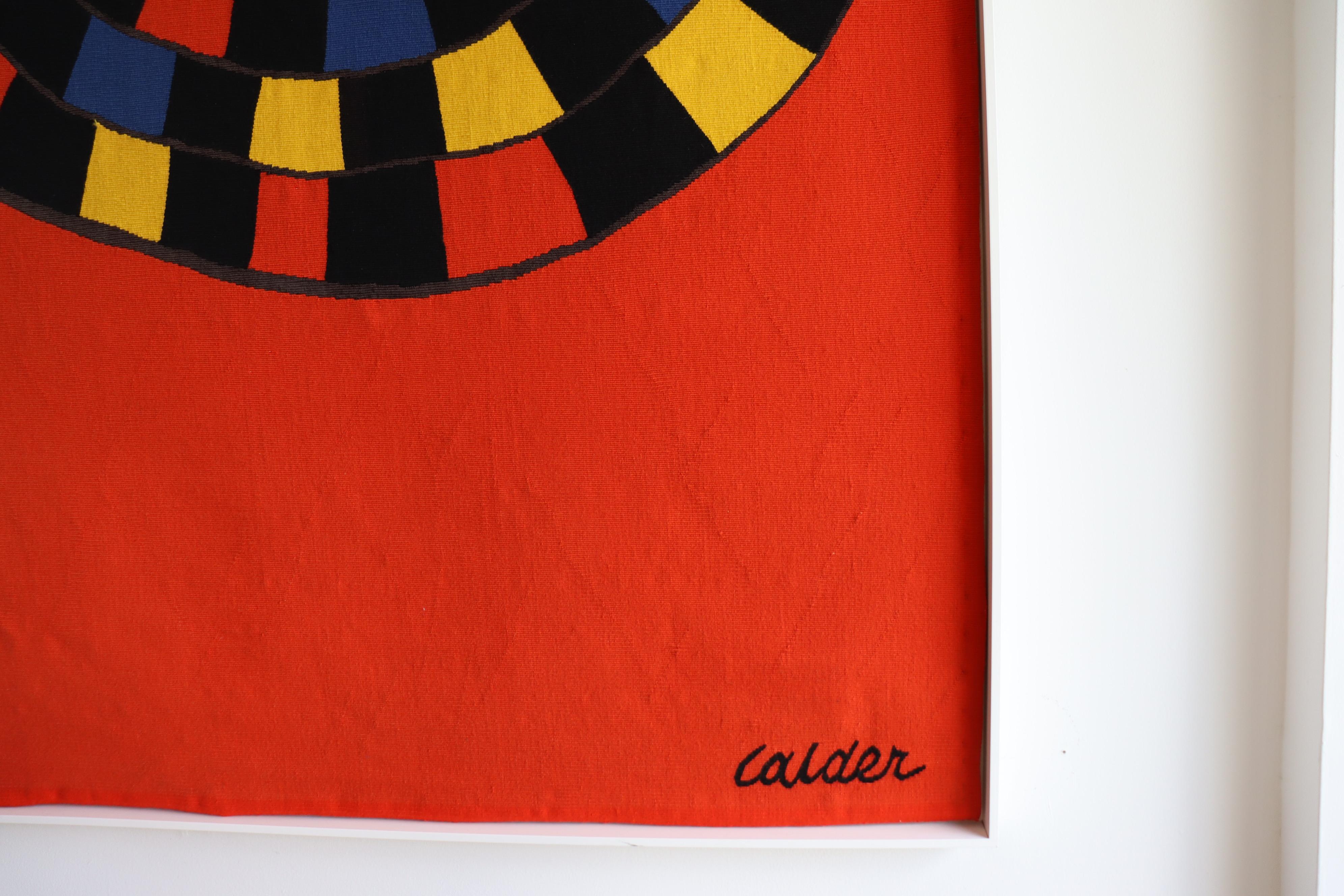 American Tapestry after Alexander Calder Woven Wool Aubusson, Circa 1970