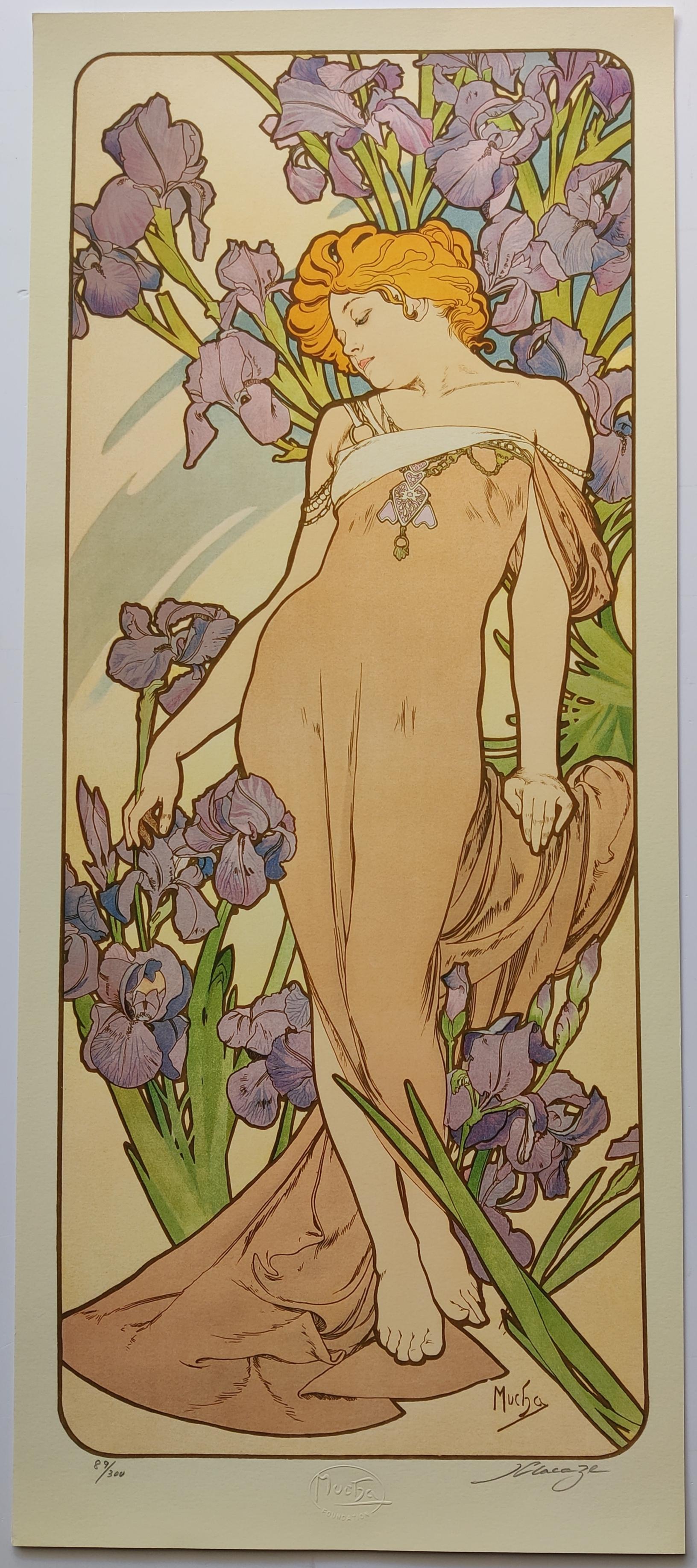 (after) Alphonse Mucha -- I fiori, Set di 4 in vendita 2