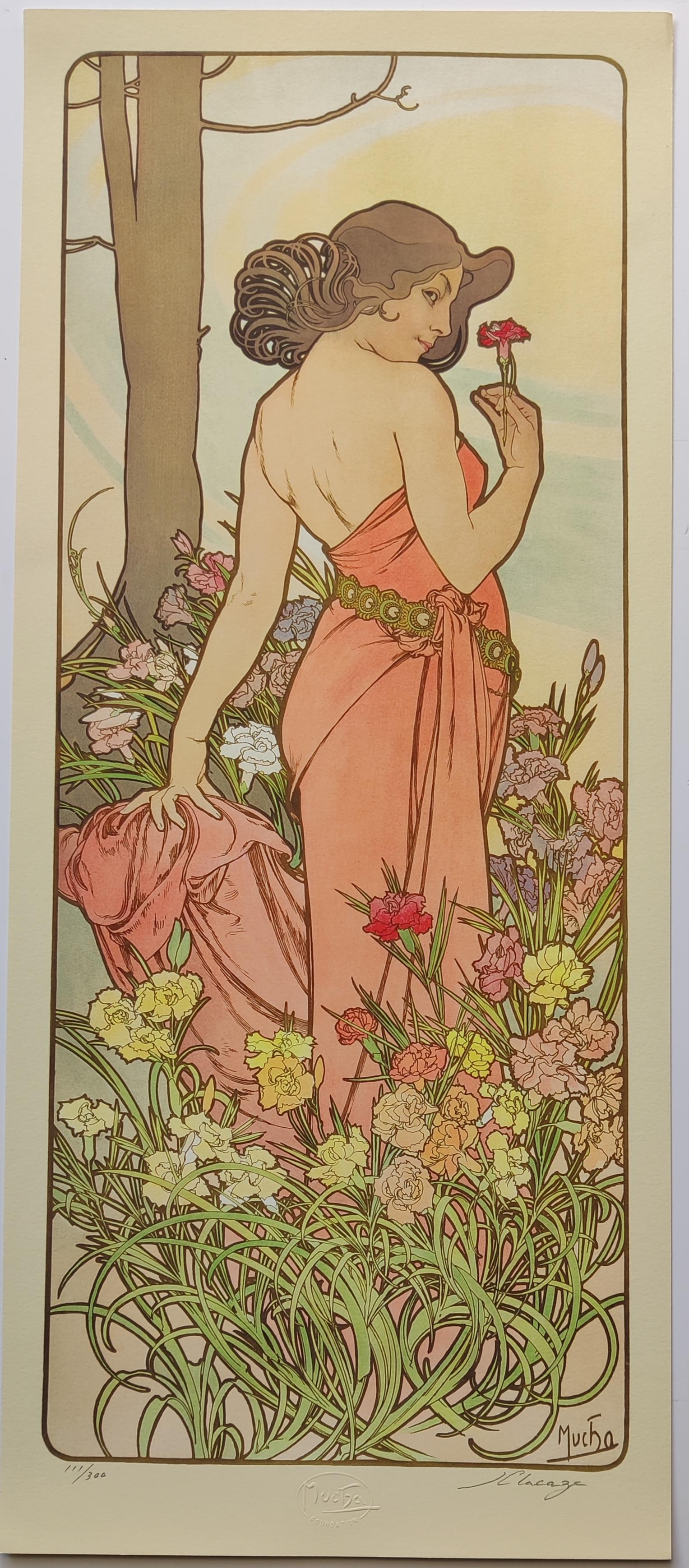 (after) Alphonse Mucha -- I fiori, Set di 4 in vendita 3